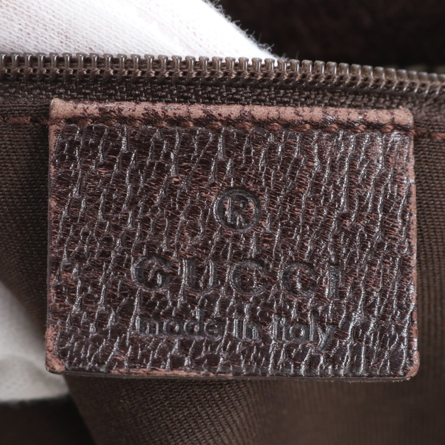 Gucci Brown Leather Canvas Shoulder Bag