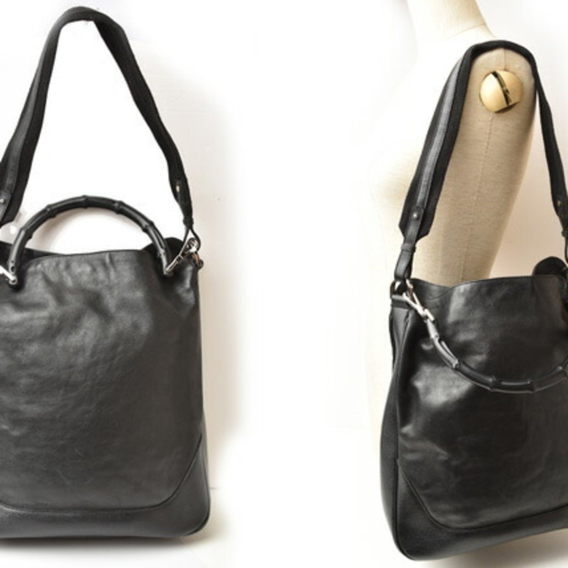 Gucci Black Leather Handbag Shoulder Bag