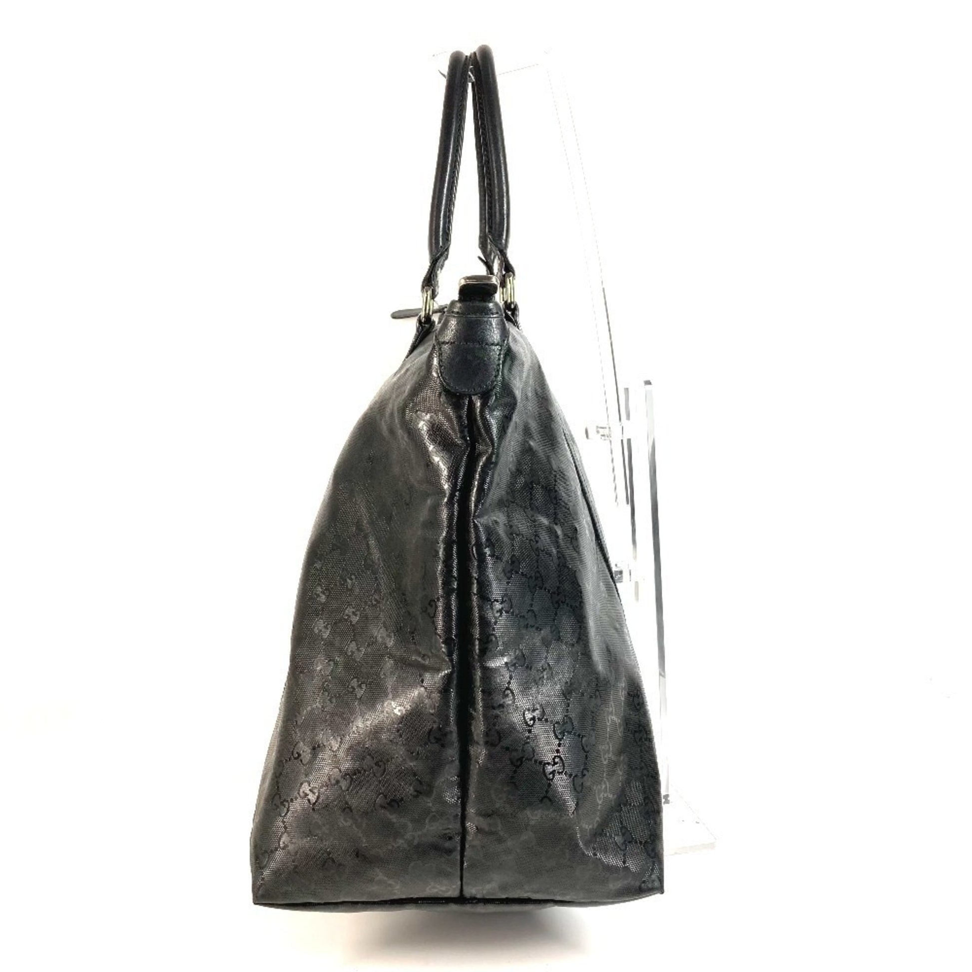 Gucci Gg Imprimé Black Leather Gg Imprimé Boston Bag Shoulder Bag Tote Bag