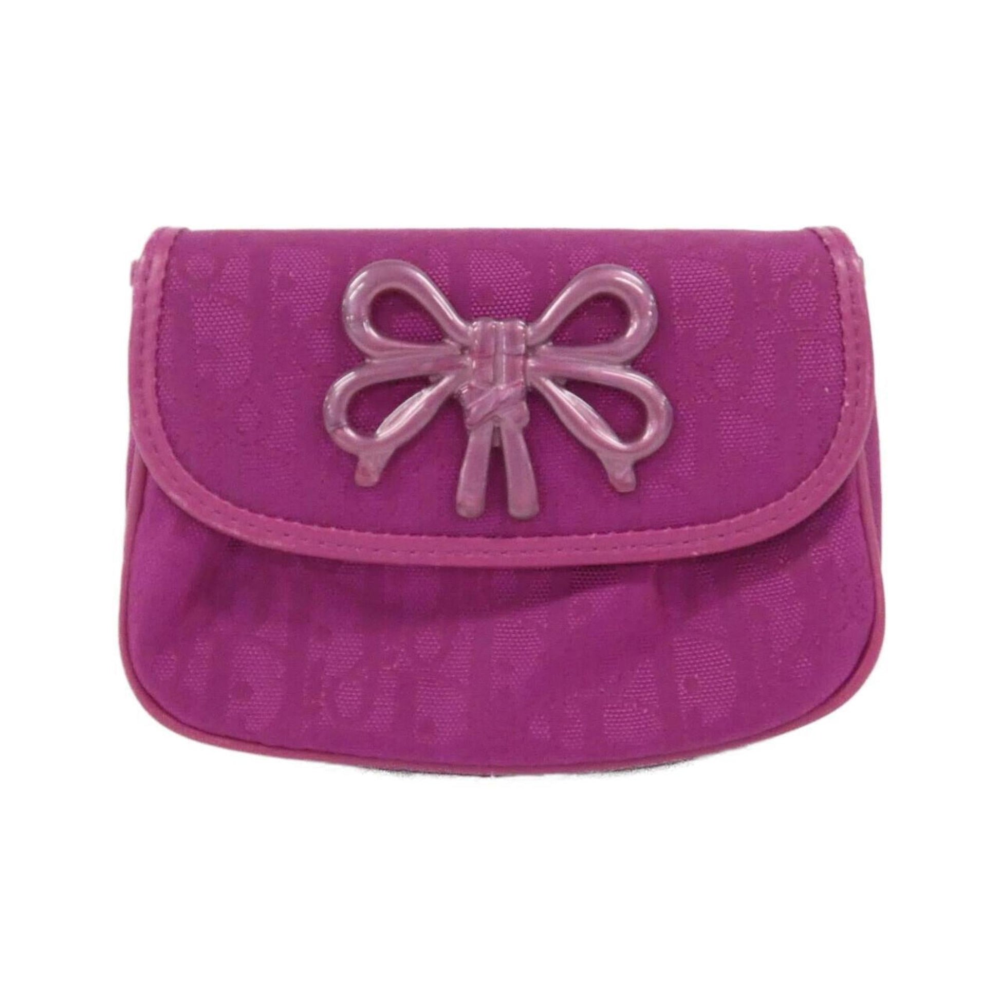 Dior Handbag Christian Pouch Nylon Purple Satchel Bag
