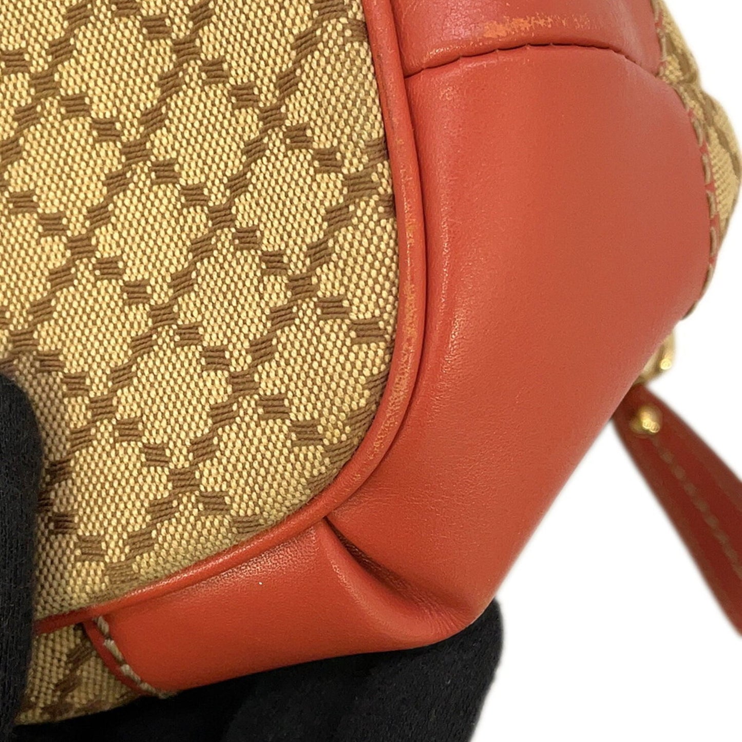 Gucci Diamante Pink Beige Canvas Leather Handbag Shoulder Bag