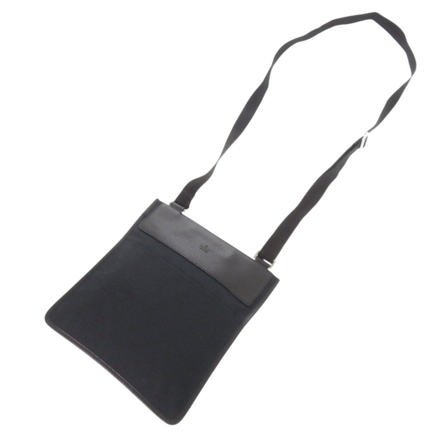 Gucci Black Gg Canvas Leather Shoulder Bag
