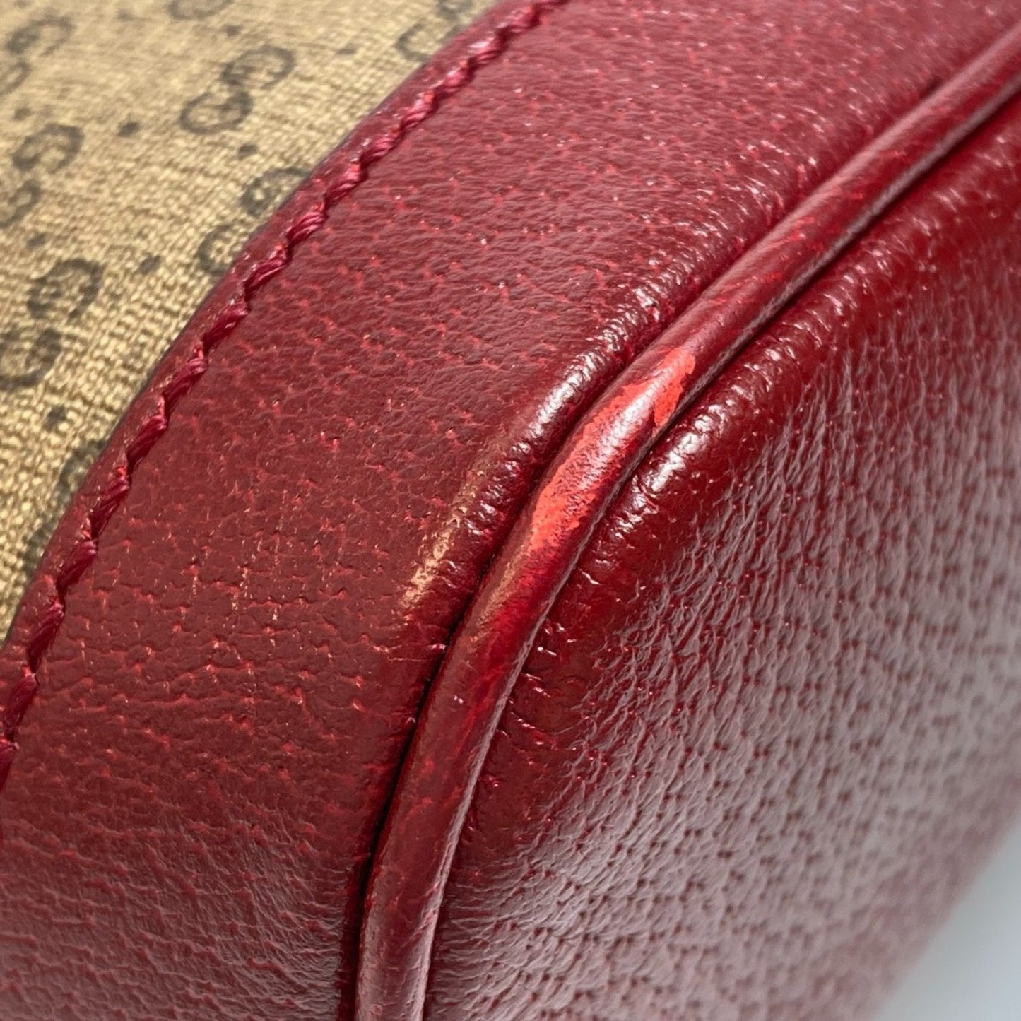 Gucci Beige Red Color Pvc Leather Backpack