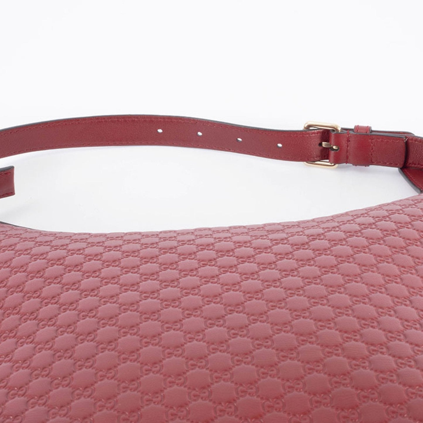 Gucci Microguccissima Red Color Leather Shoulder Bag