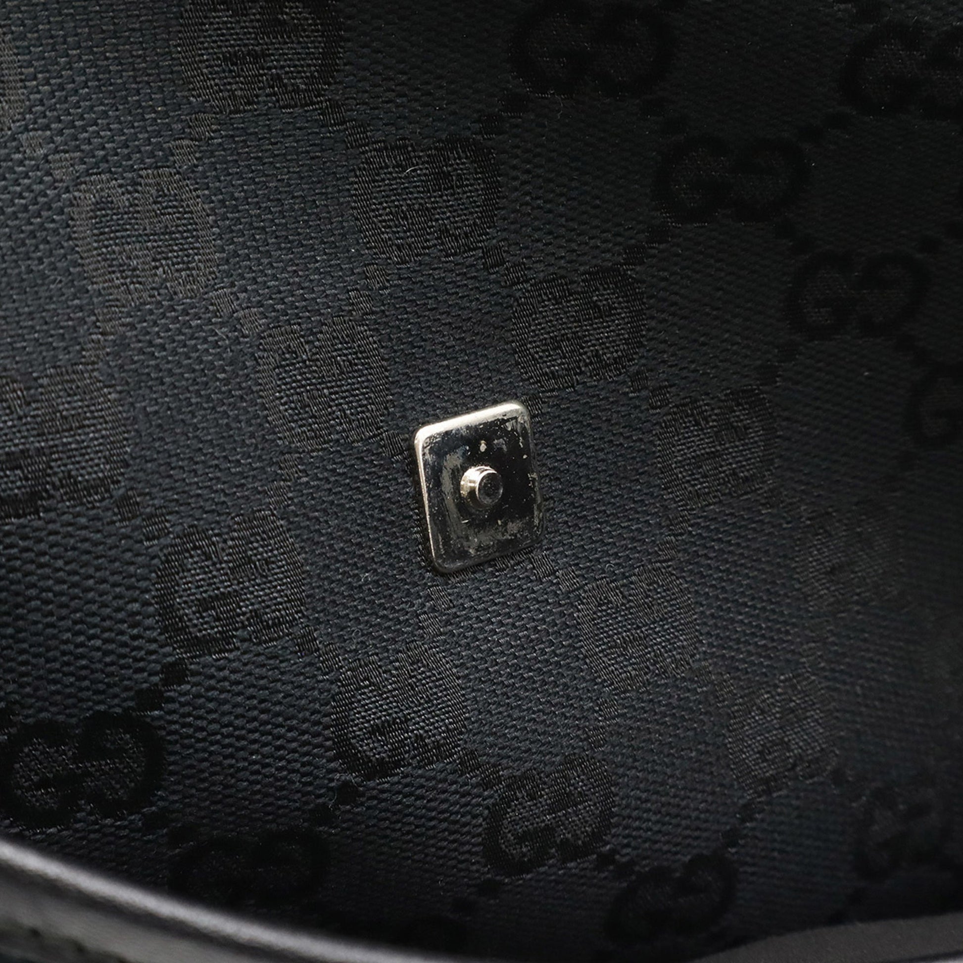 Gucci Black Canvas Leather Shoulder Bag