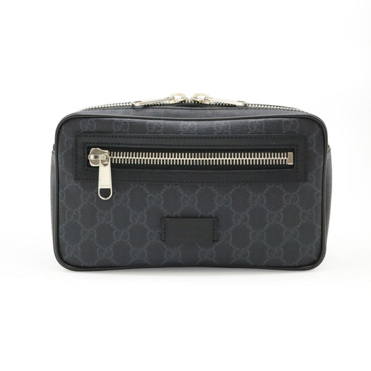 Gucci Black Dark Gray Navy Pvc Leather Fanny Pack