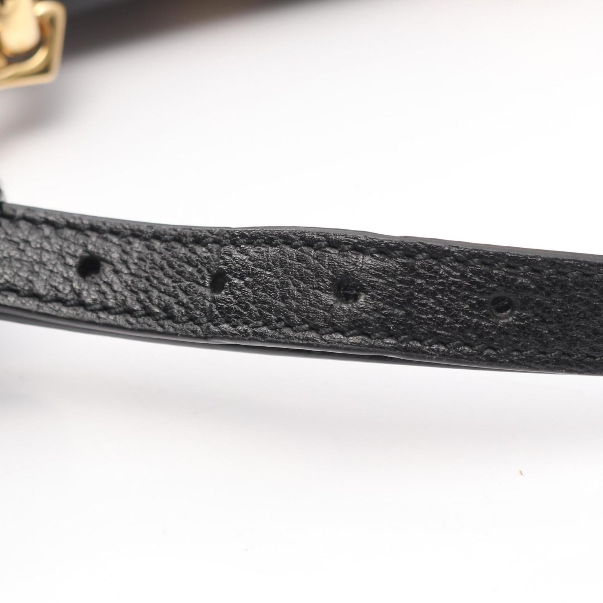 Gucci Black Gold Leather Shoulder Bag