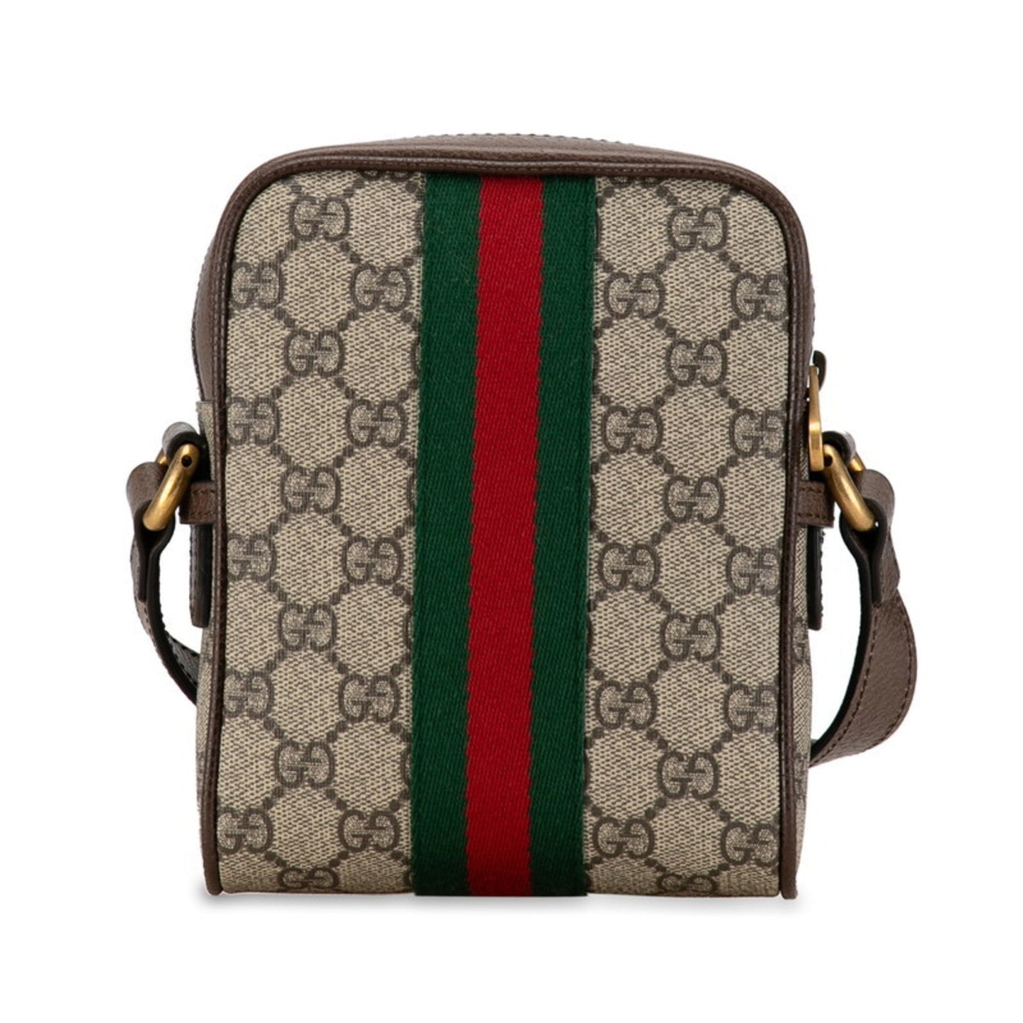Gucci Sherry Line Beige Brown Pvc Leather Shoulder Bag