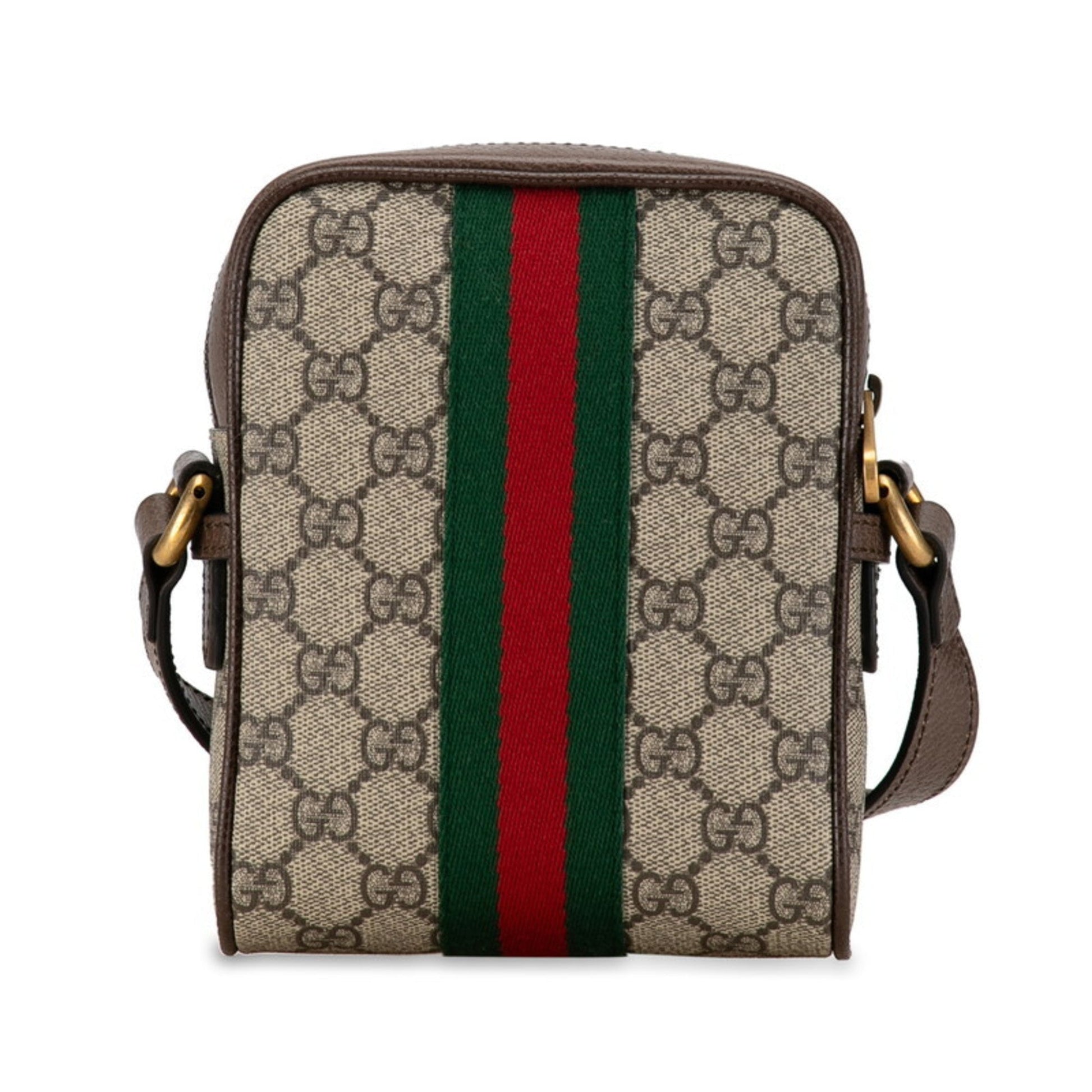 Gucci Sherry Line Beige Brown Pvc Leather Shoulder Bag