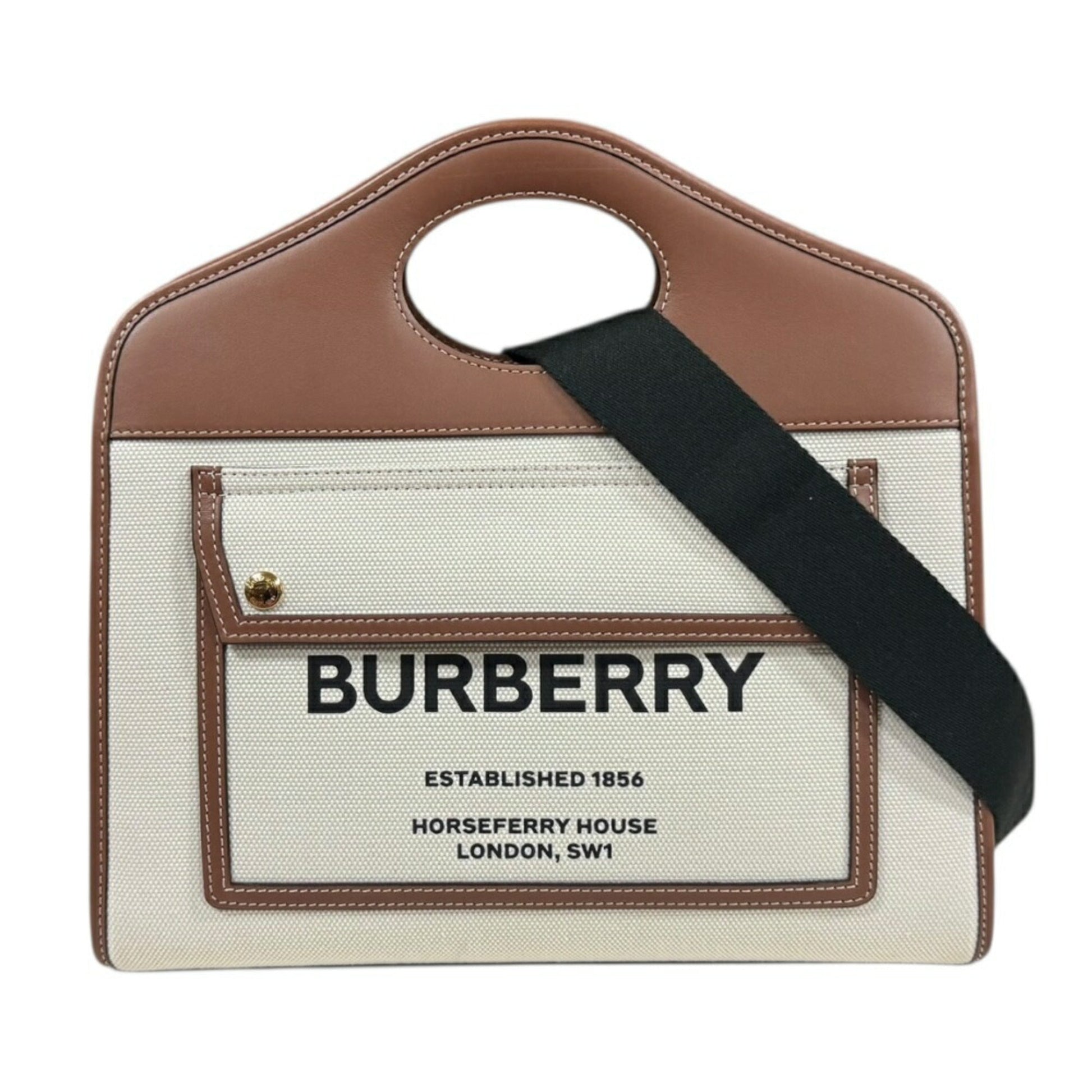 Burberry Shoulder Bag Leather Canvas Brown Shoulder Bag 9