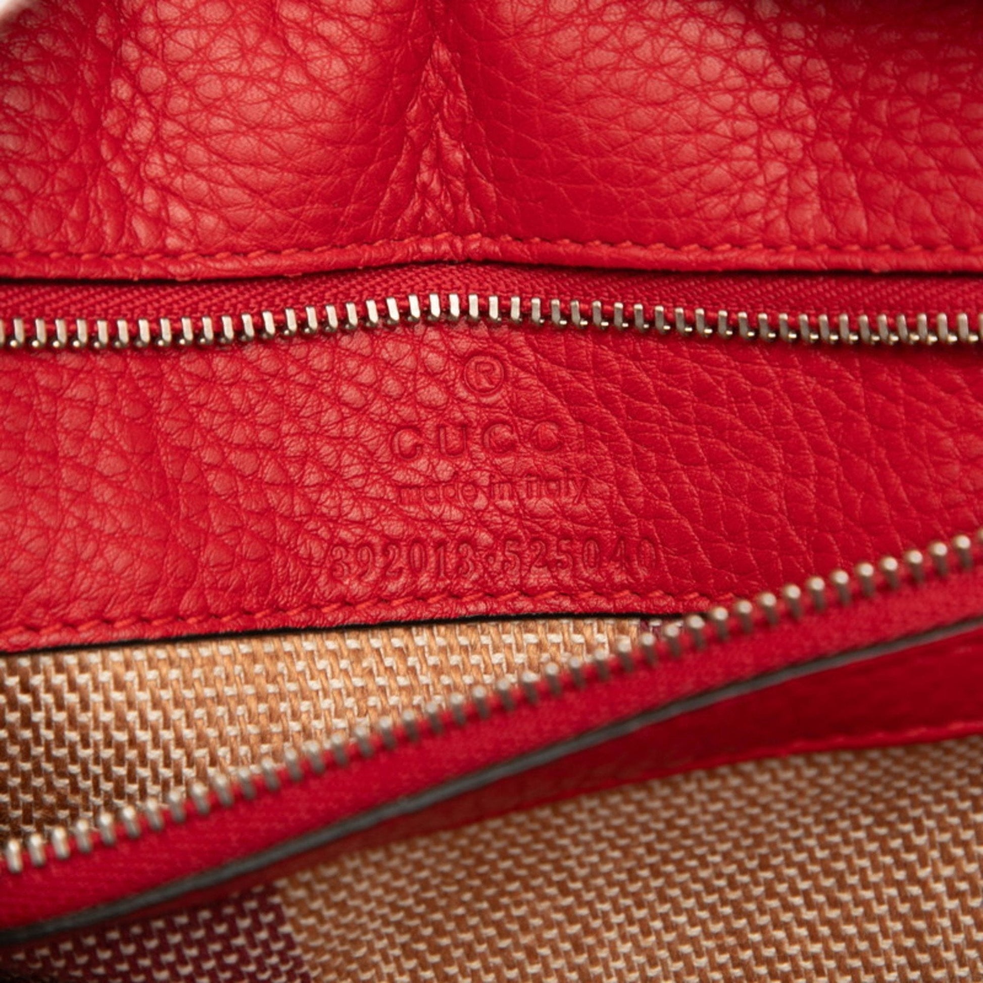 Gucci Red Color Leather Handbag Shoulder Bag
