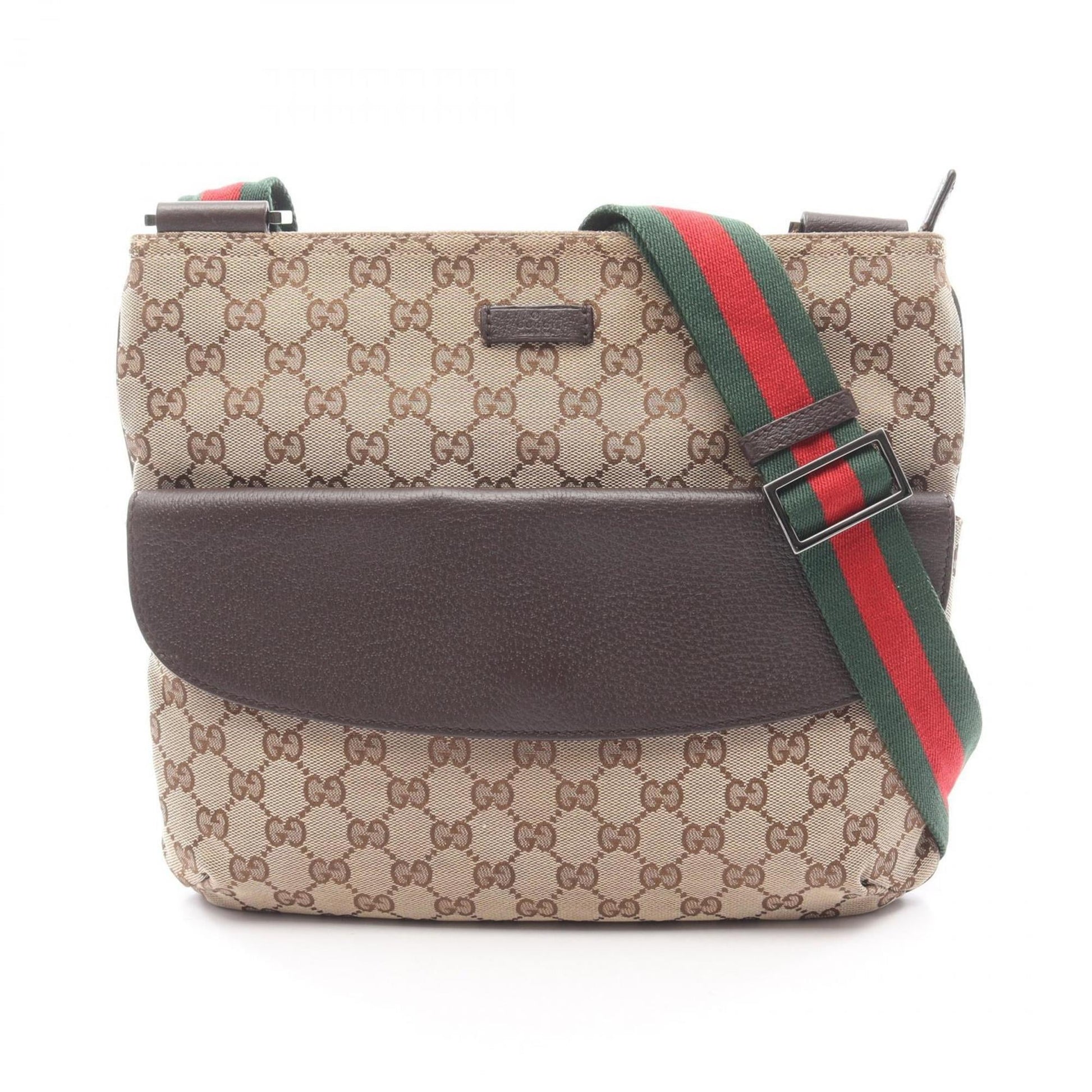 Gucci Beige Brown Multi-Color Gg Canvas Leather Shoulder Bag