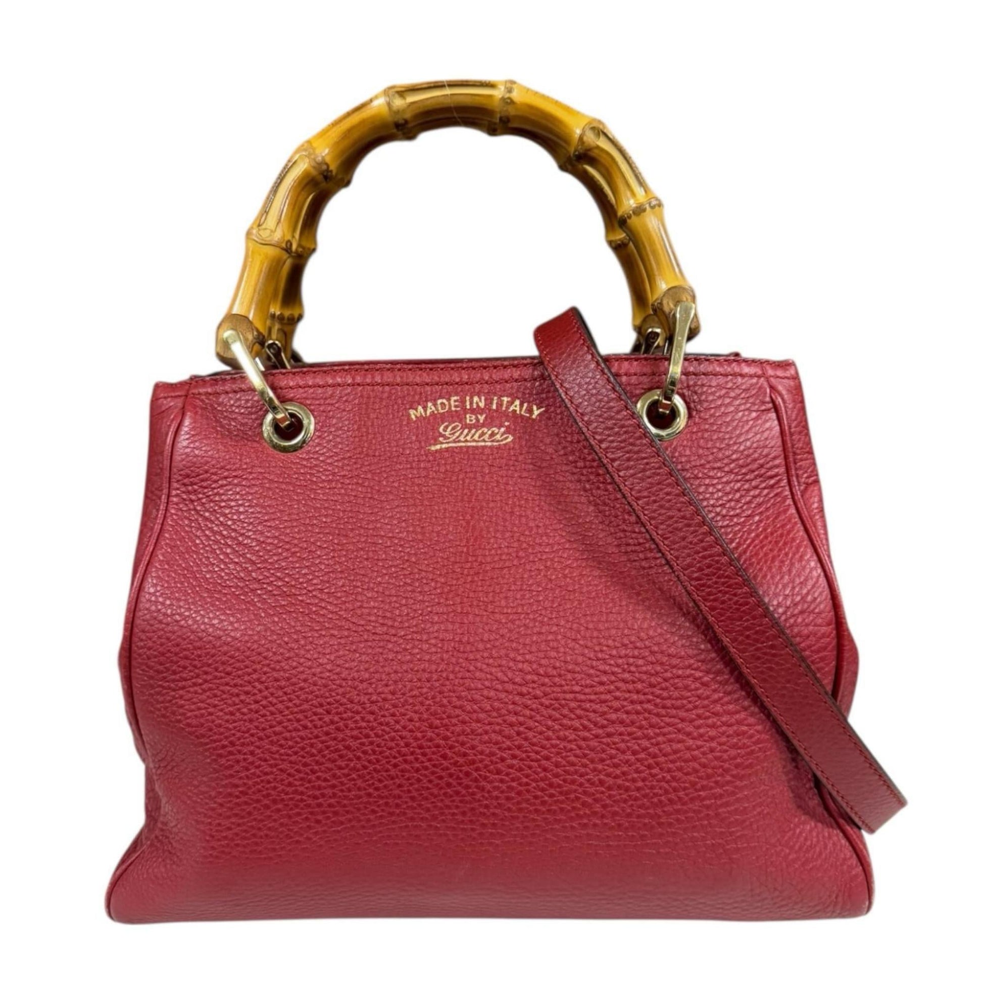 Gucci Red Color Bamboo Shoulder Bag