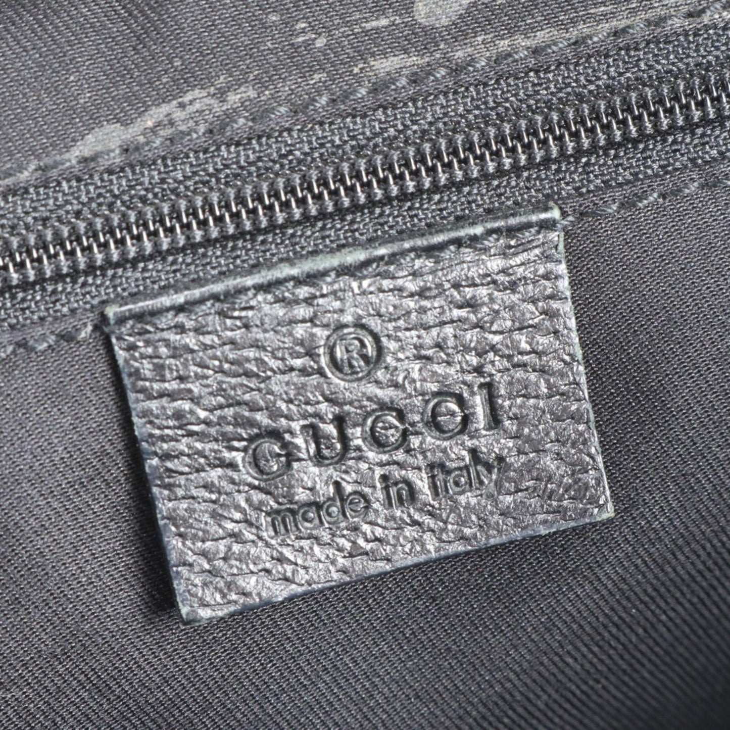 Gucci Black Leather Canvas Tote Bag