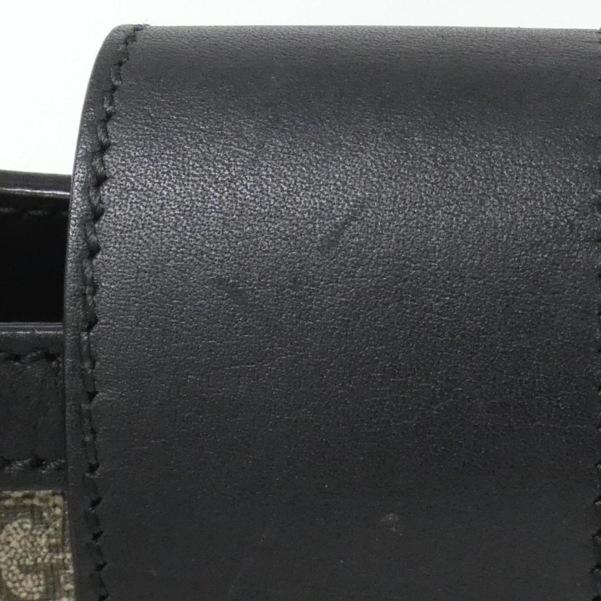 Gucci Beige Black Gg Supreme Leather Shoulder Bag