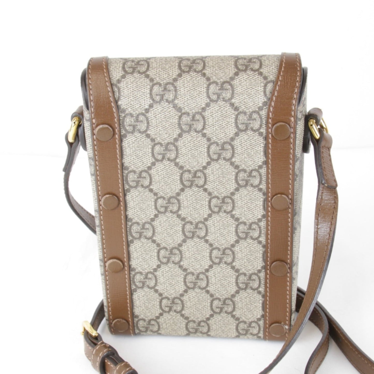 Gucci Horsebit Brown Gg Supreme Leather Shoulder Bag