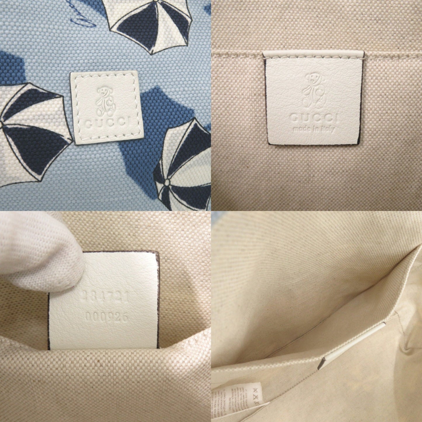 Gucci Blue Canvas Tote Bag