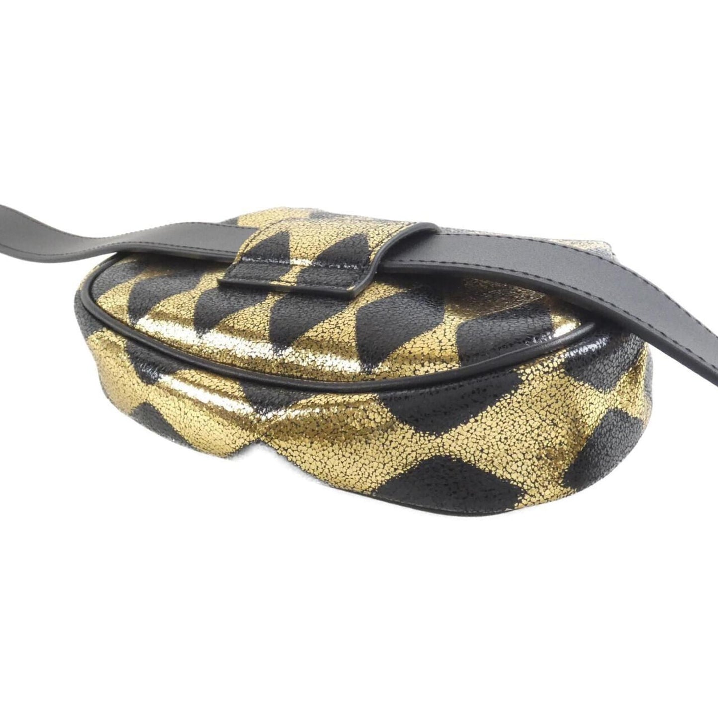 Gucci Black Gold Leather Fanny Pack