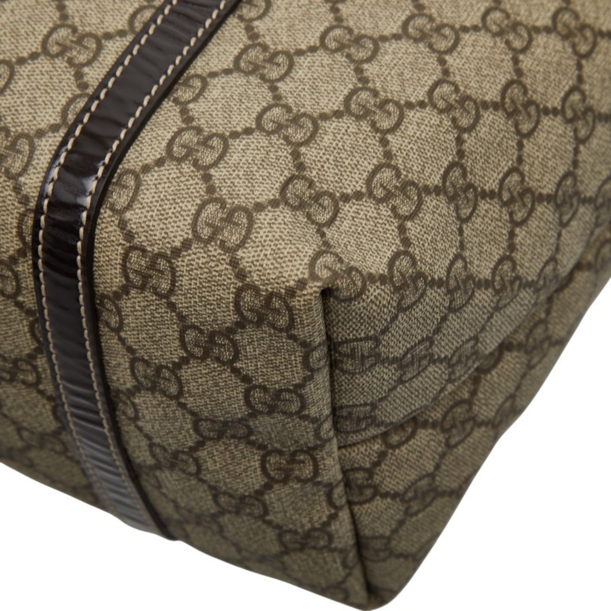 Gucci Beige Brown Pvc Leather Handbag Tote Bag