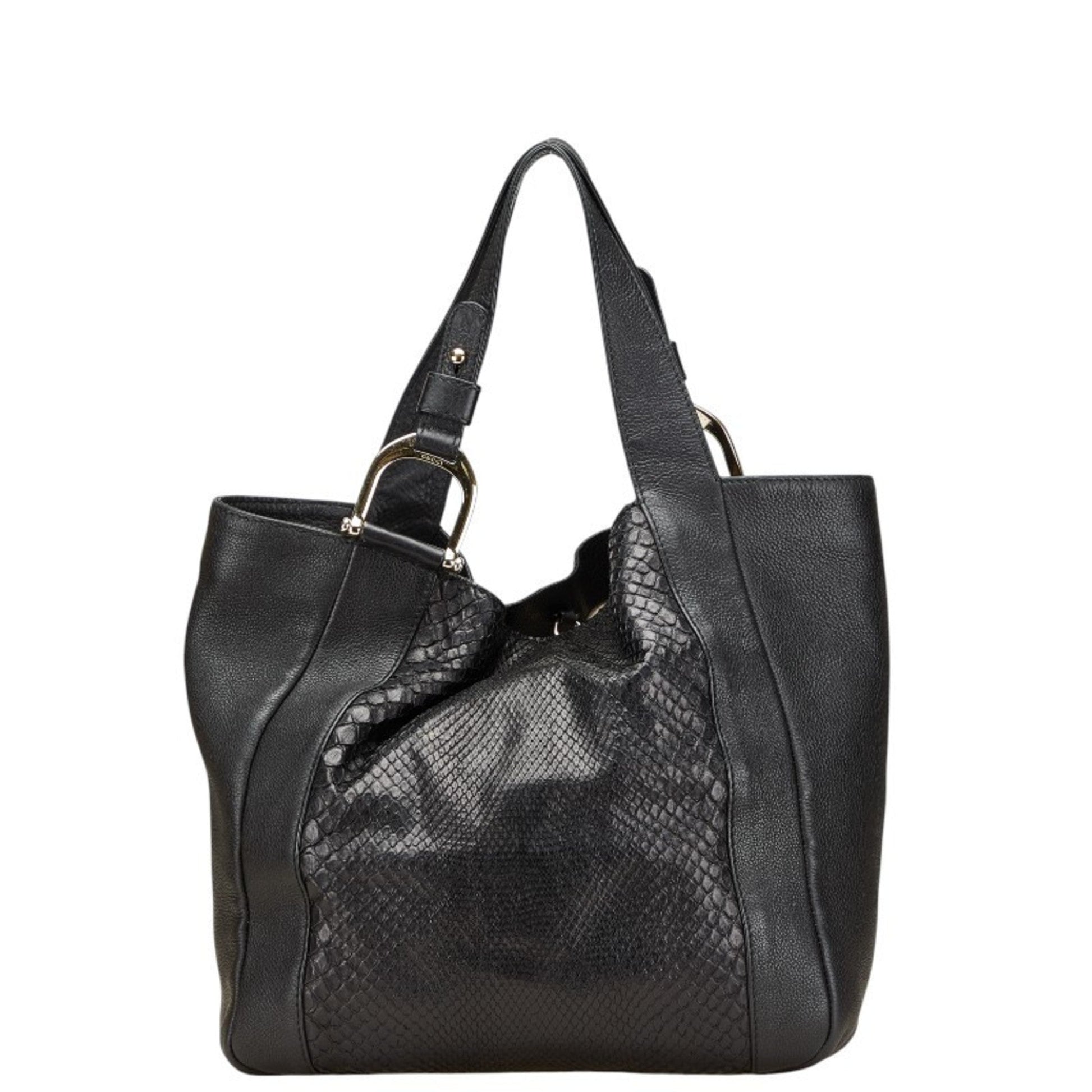 Gucci Black Leather Shoulder Bag Tote Bag