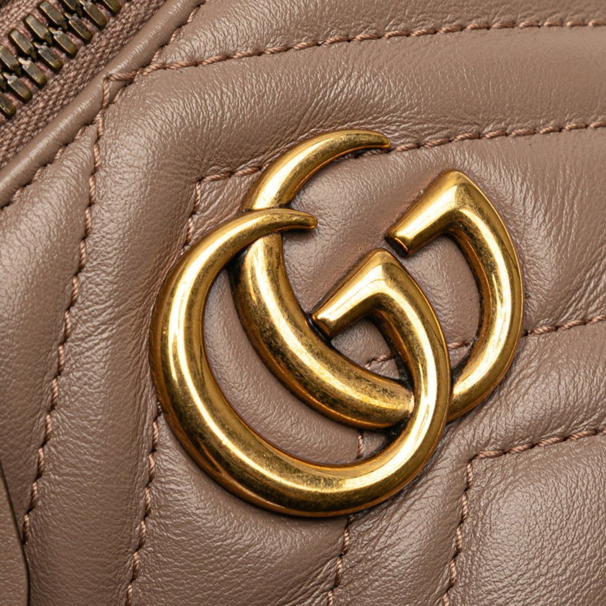 Gucci Gg Marmont Beige Quilting Backpack