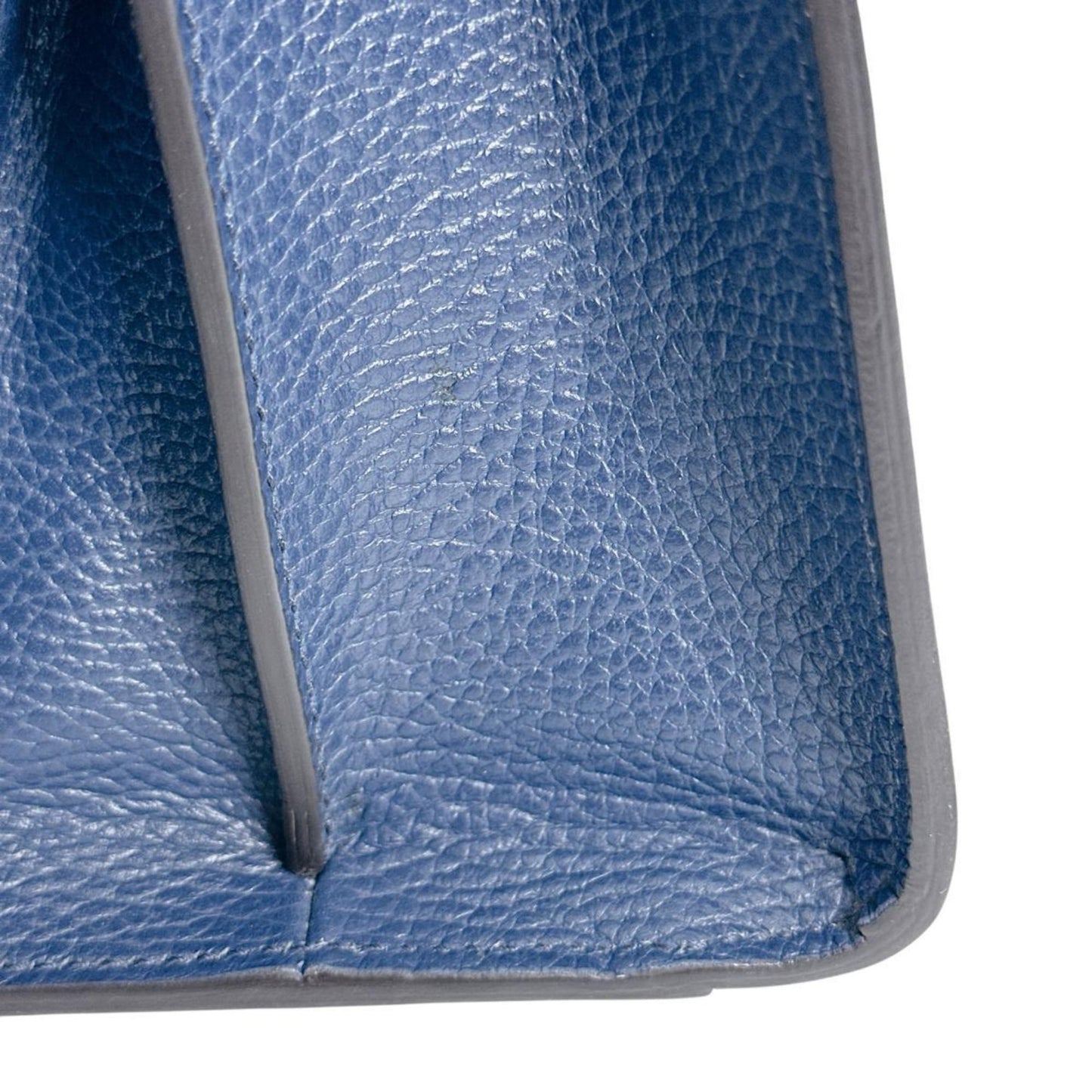 Gucci Blue Bamboo Leather Handbag