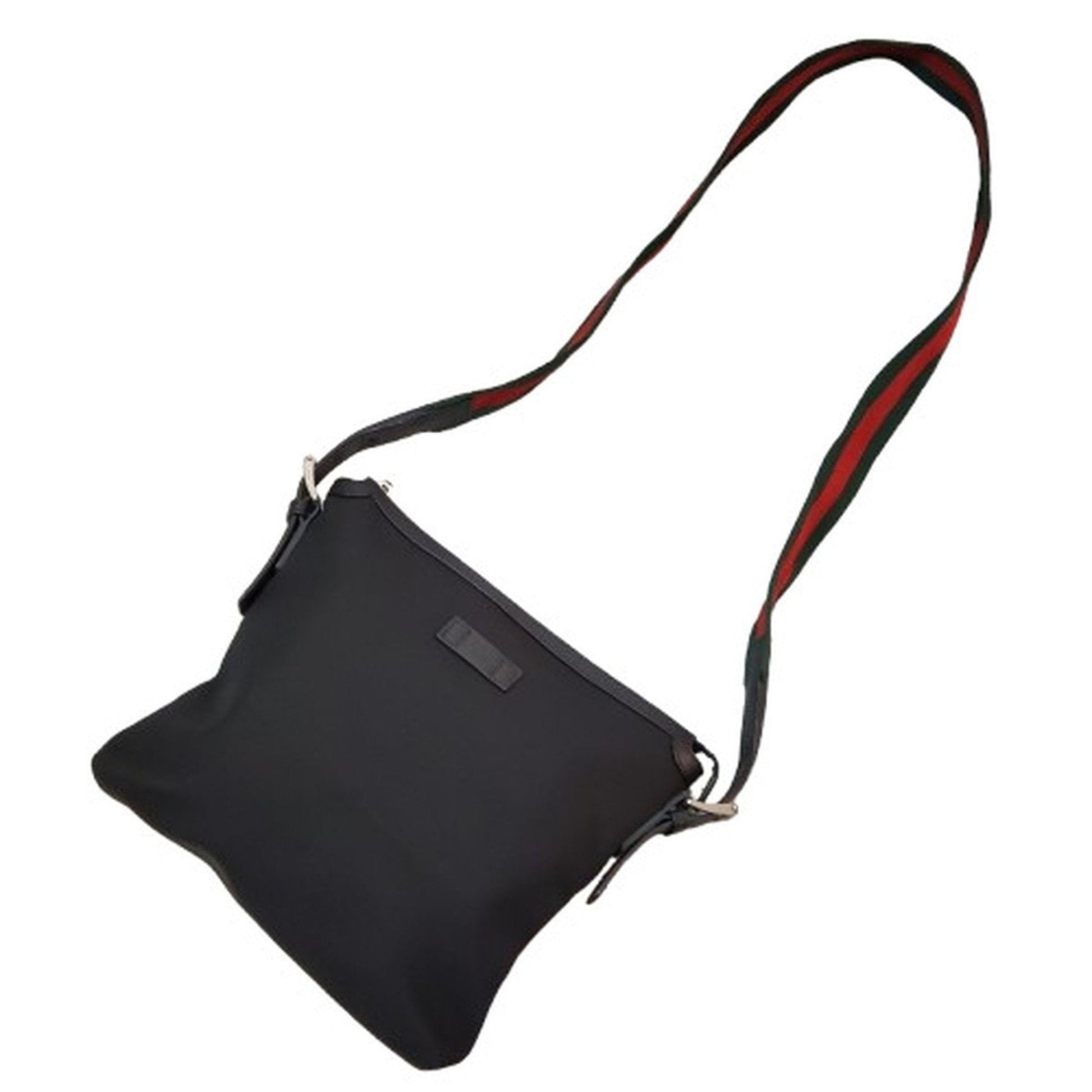 Gucci Sherry Line Black Canvas Leather Shoulder Bag