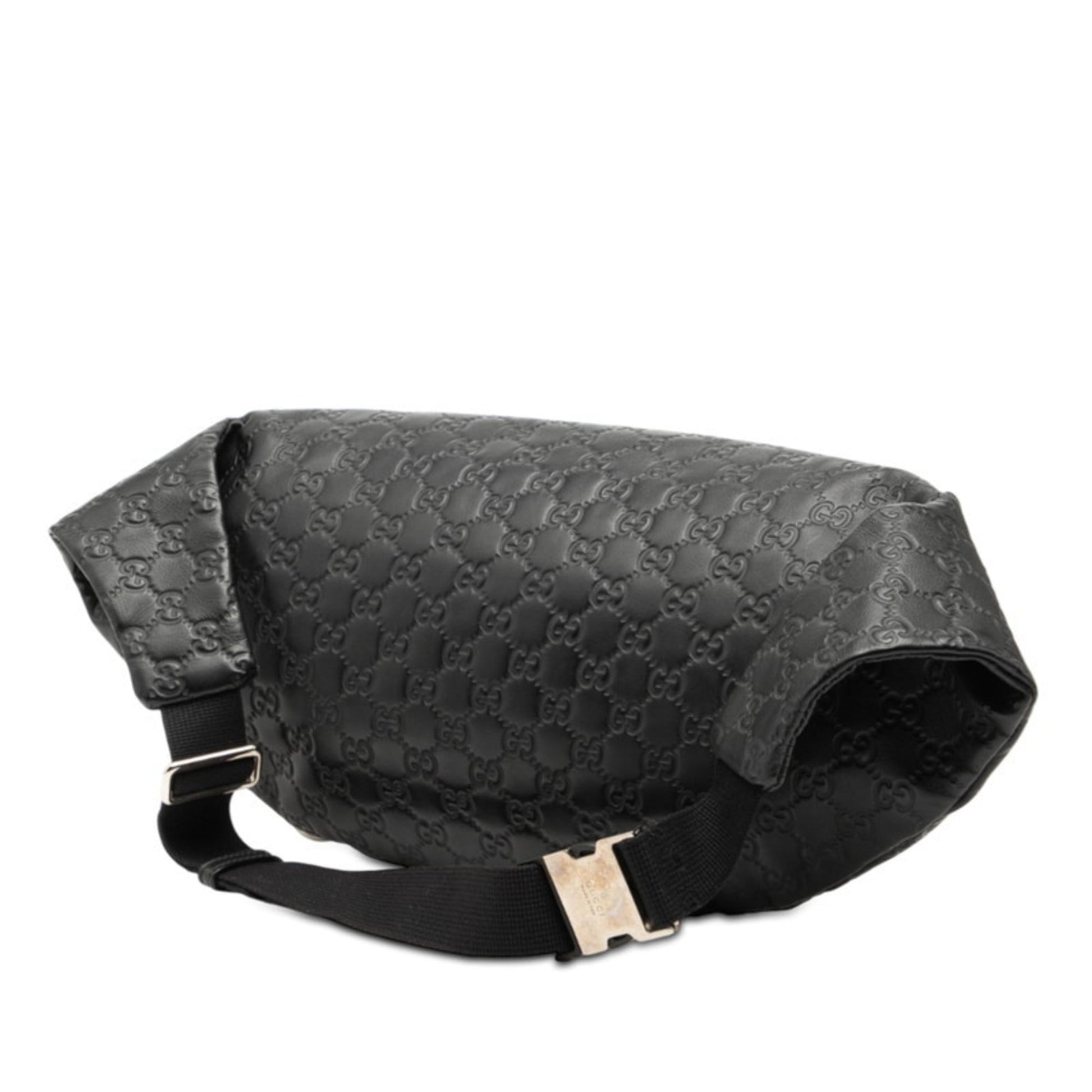 Gucci Guccissima Black Leather Sling Bag