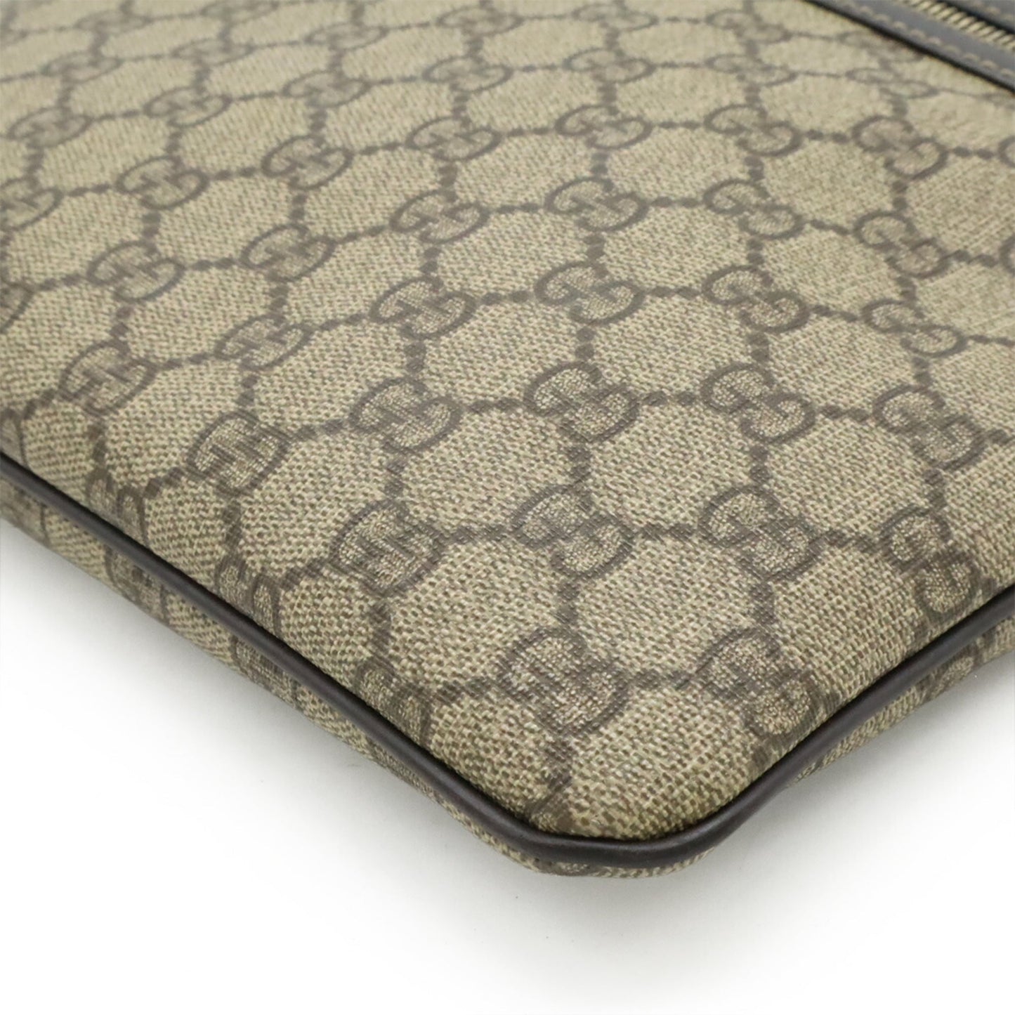 Gucci Beige Brown Dark Brown Khaki Gg Supreme Canvas Leather Shoulder Bag