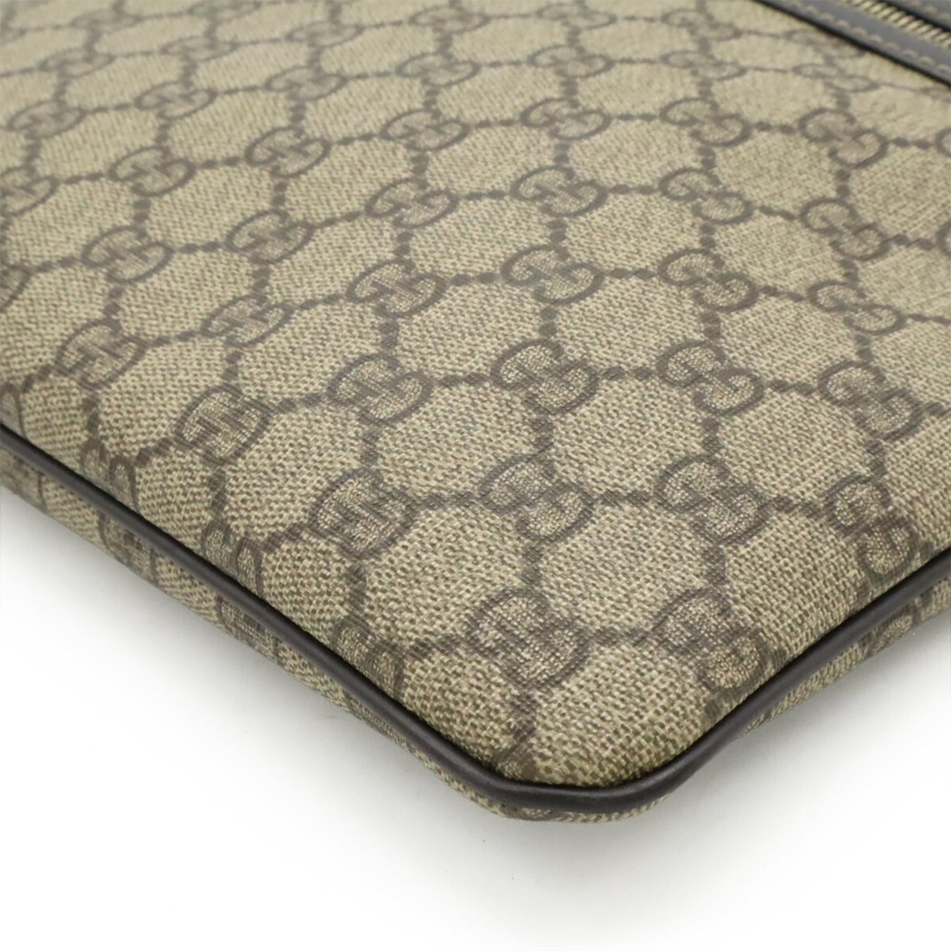 Gucci Beige Brown Dark Brown Khaki Gg Supreme Canvas Leather Shoulder Bag