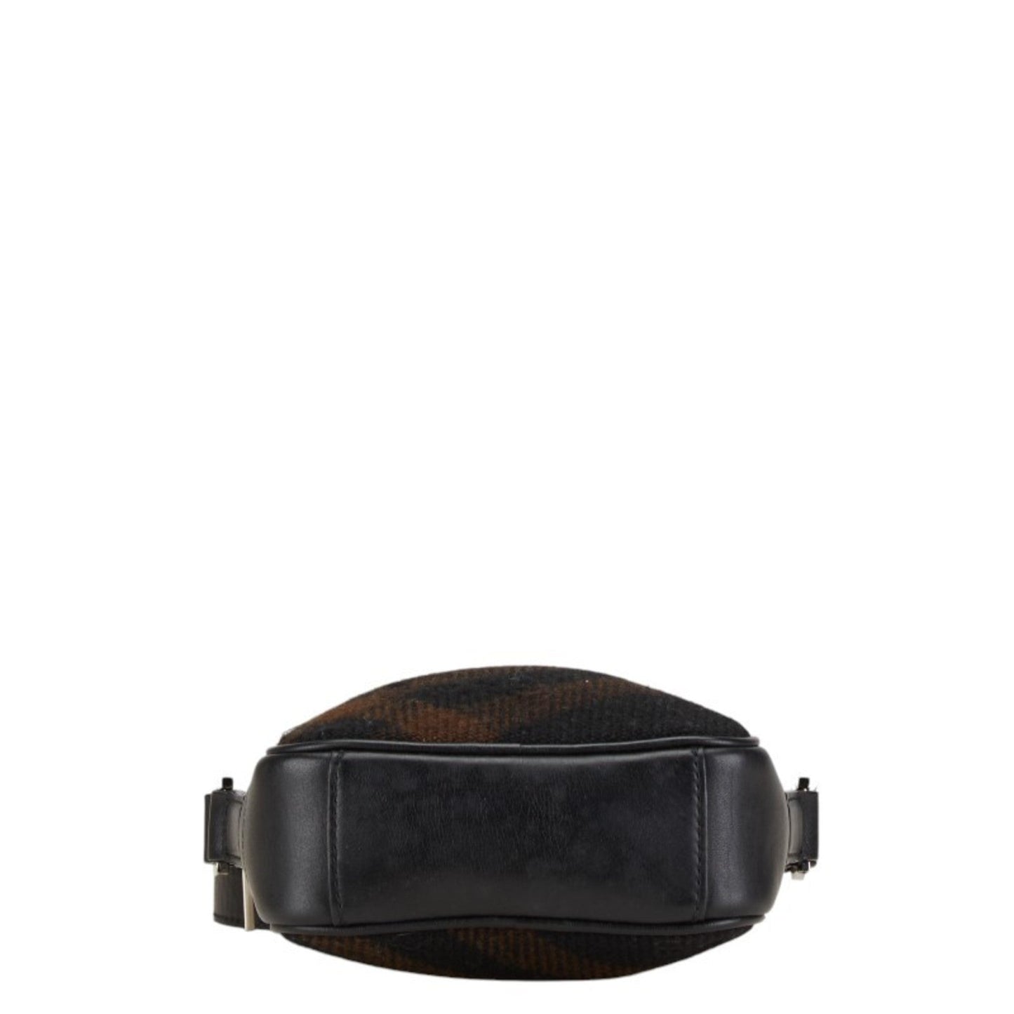 Burberry Wool Shoulder Bag Leather Black Brown