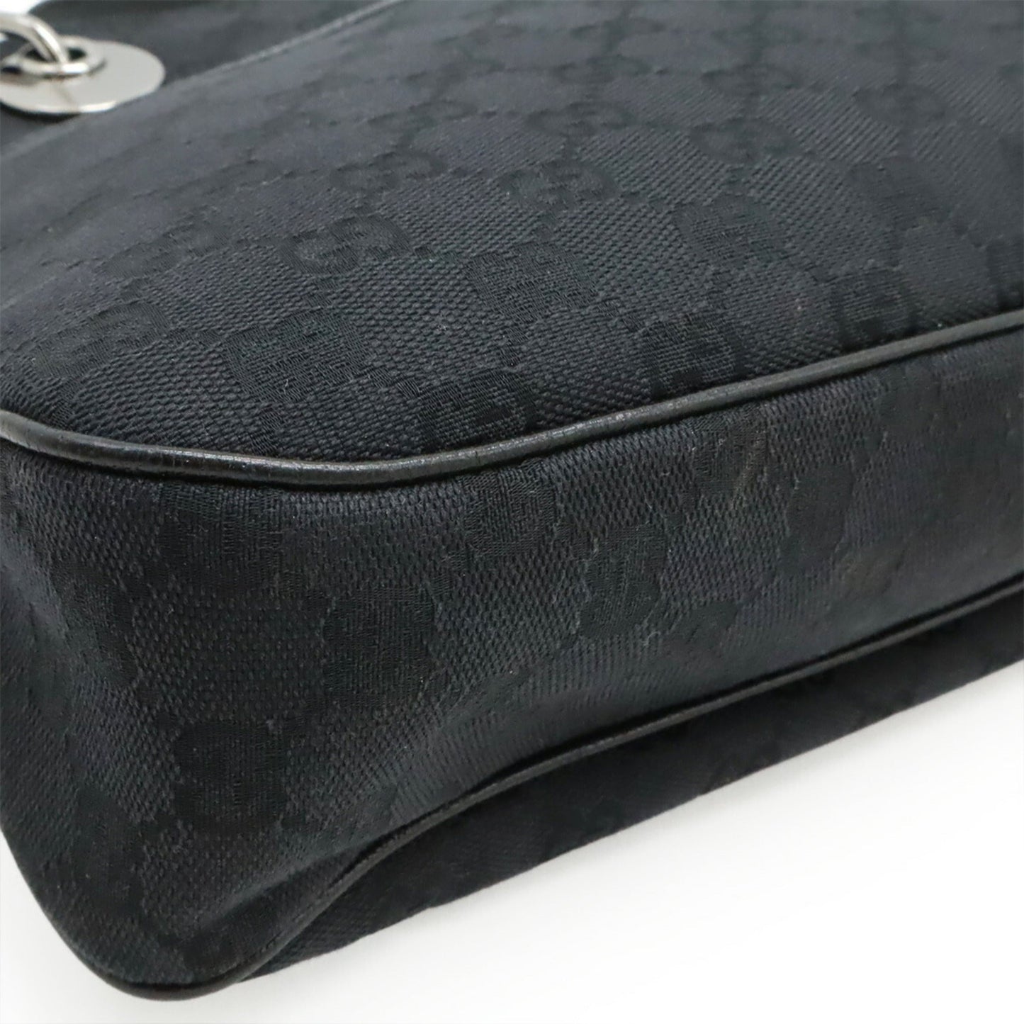Gucci Black Gg Canvas Shoulder Bag Tote Bag