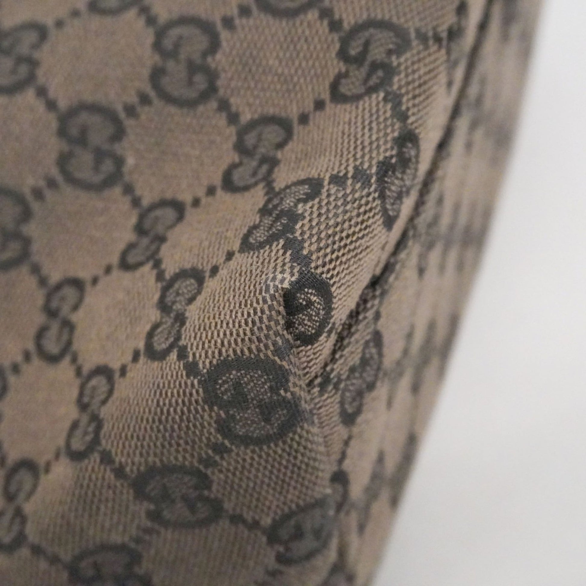 Gucci Black Brown Canvas Handbag