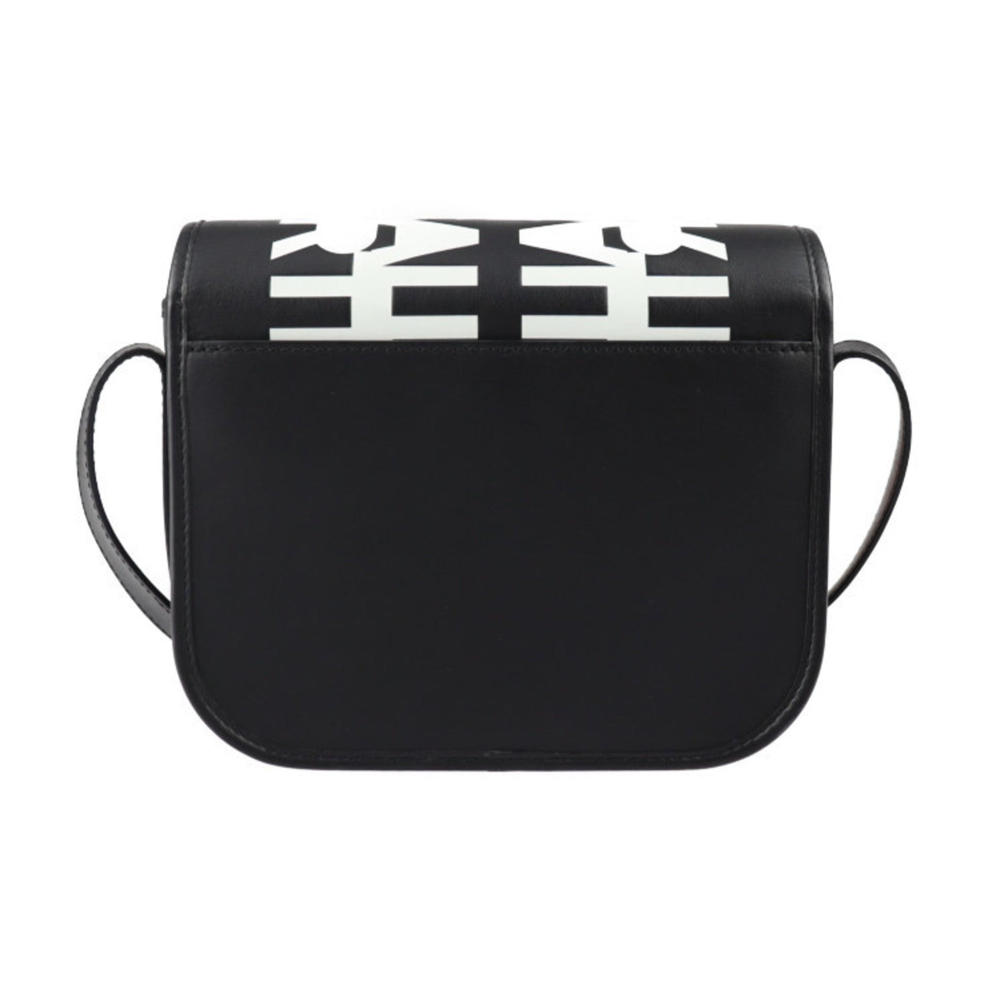 Burberry Handbag Shoulder Bag Leather Black White
