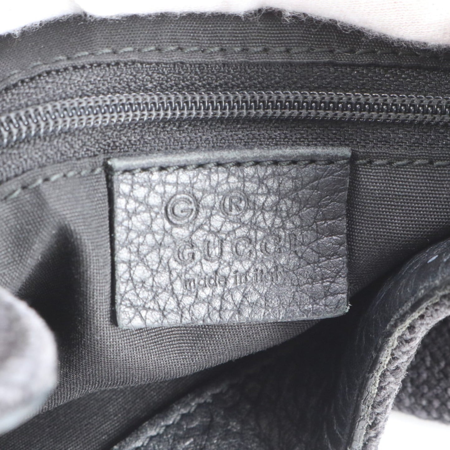 Gucci Black Leather Canvas Shoulder Bag