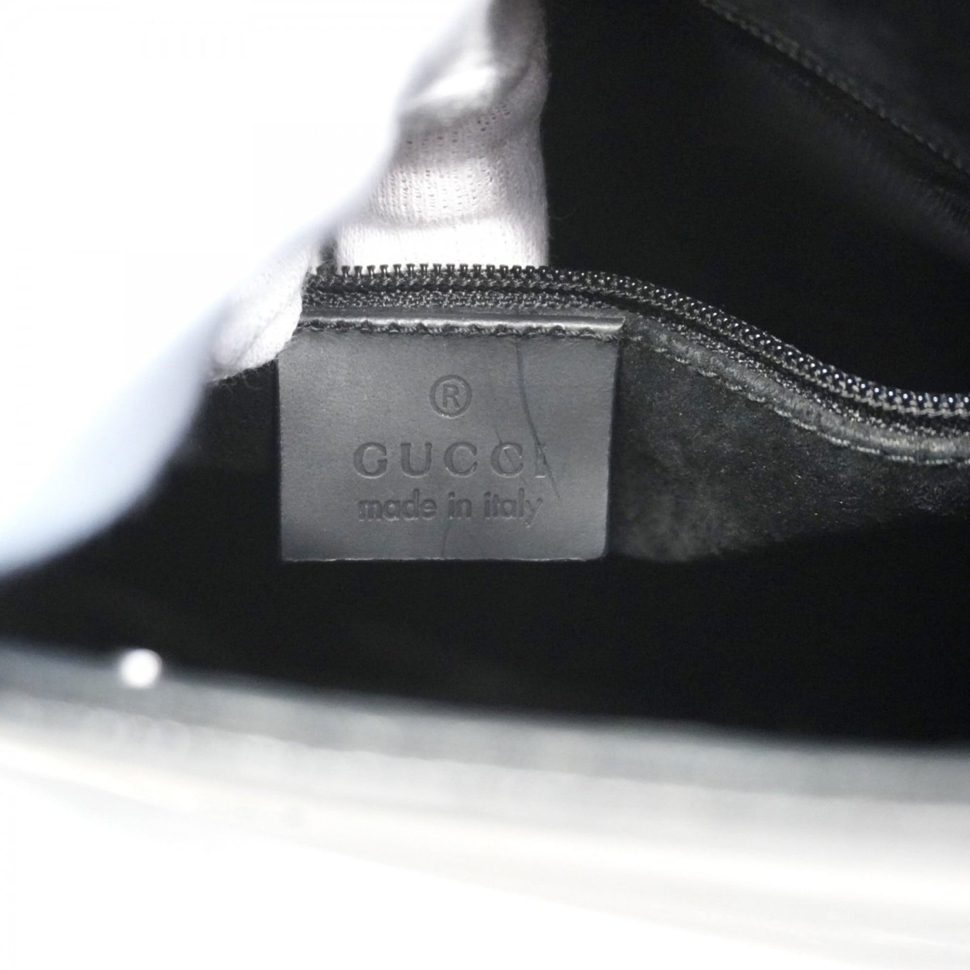 Gucci Black Red Color Leather Handbag