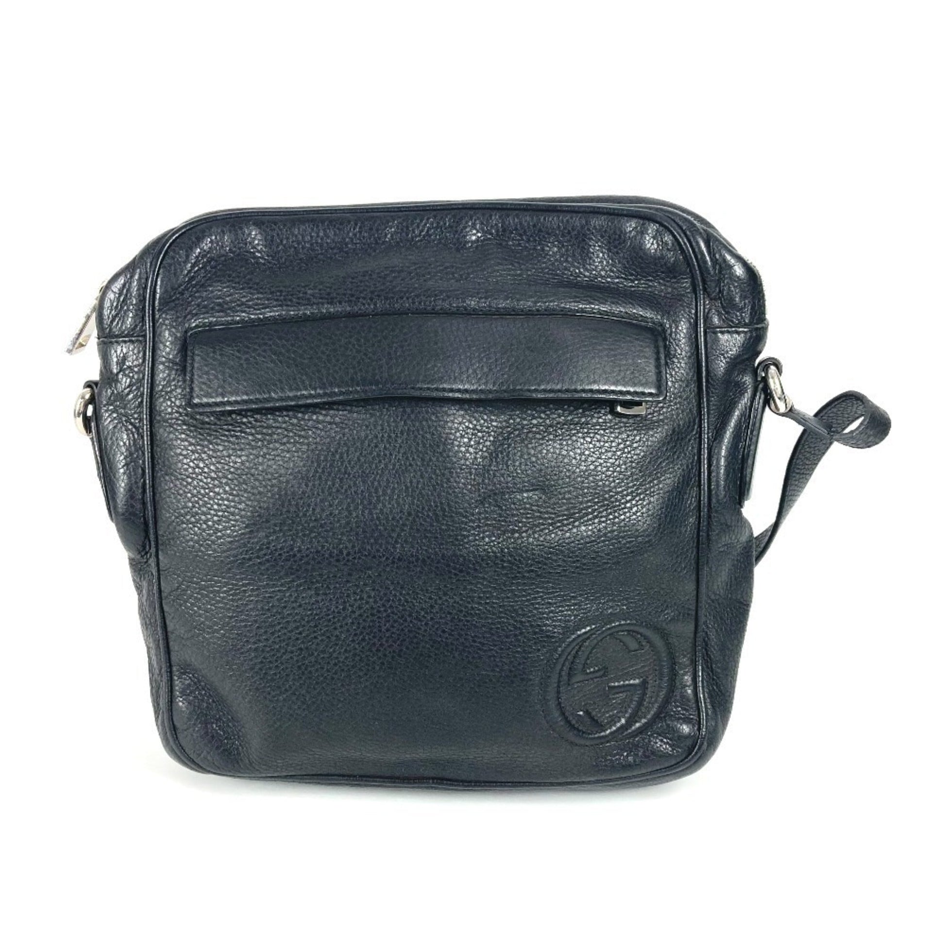 Gucci Black Leather Pochette Shoulder Bag