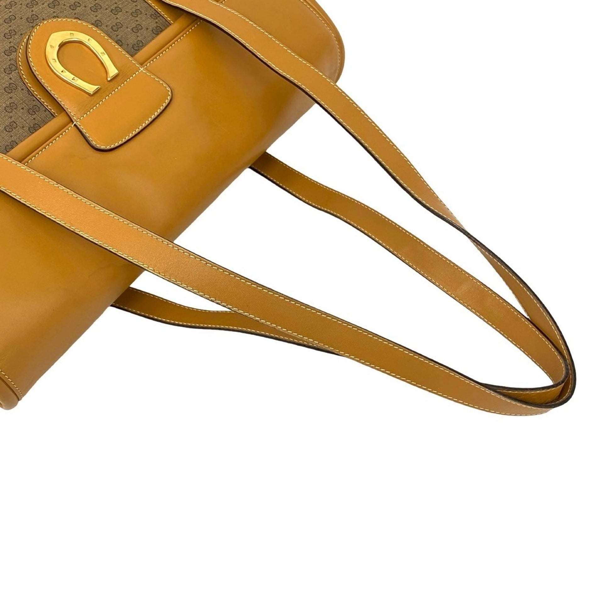 Gucci Brown Leather Pvc Shoulder Bag Tote Bag