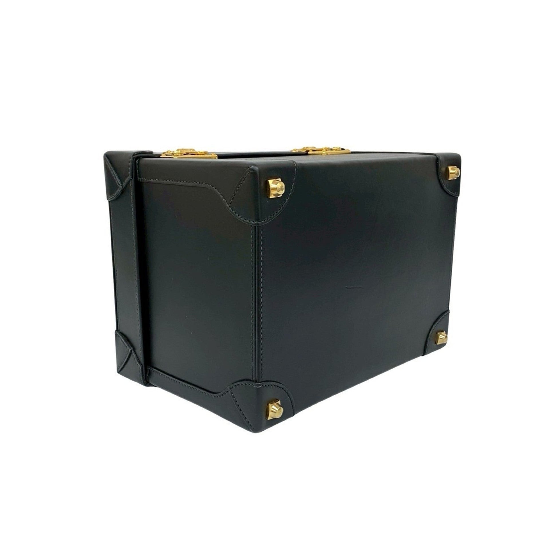 Gucci Black Leather Handbag Vanity Bag