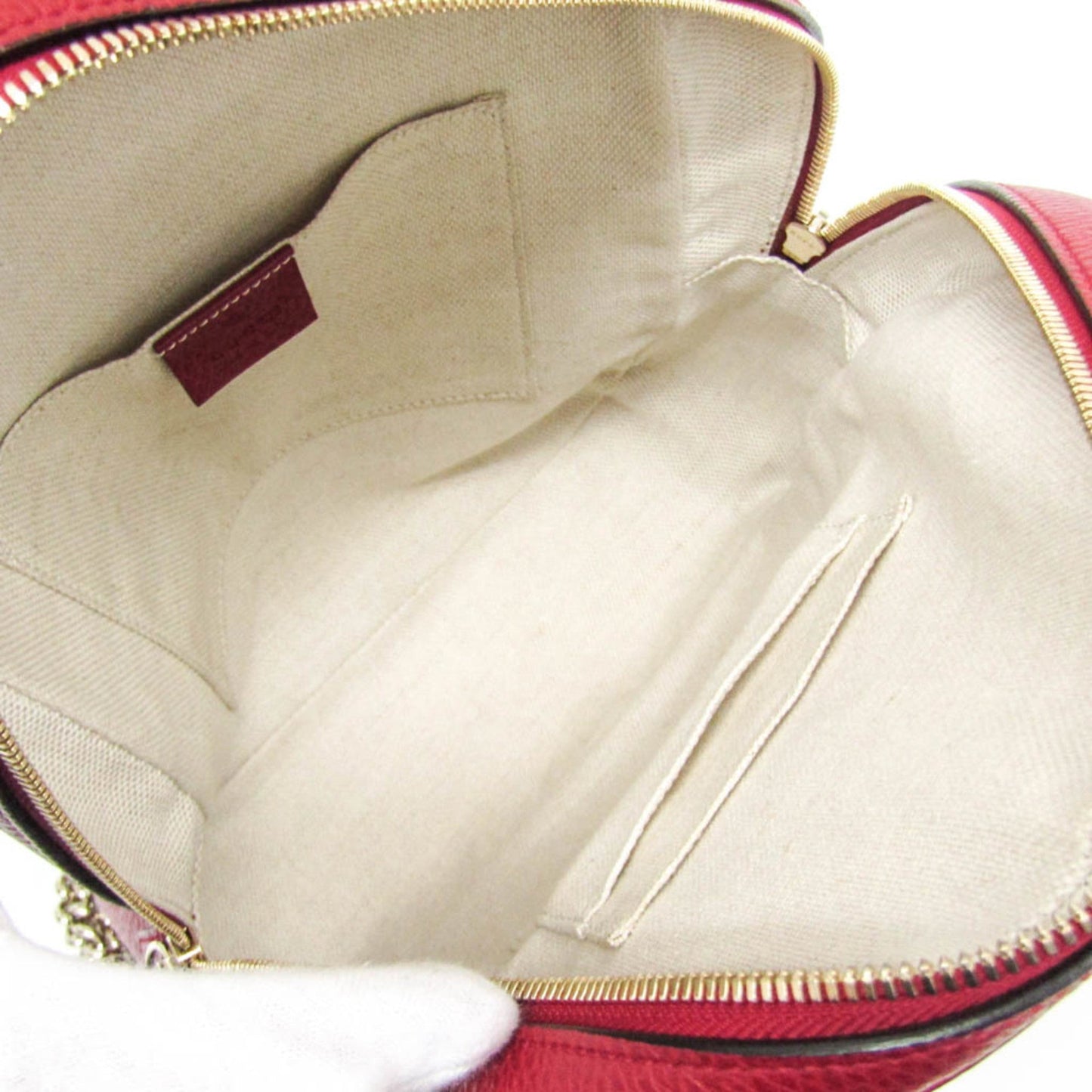 Gucci Soho Red Color Leather Backpack
