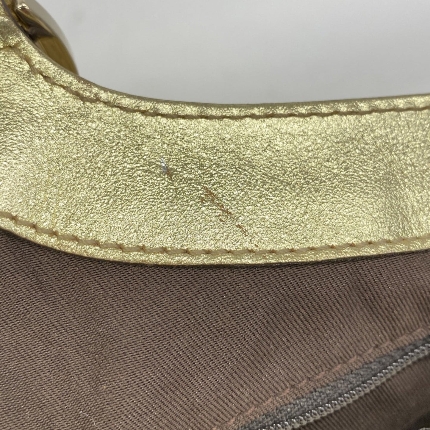 Gucci Beige Brown Canvas Handbag