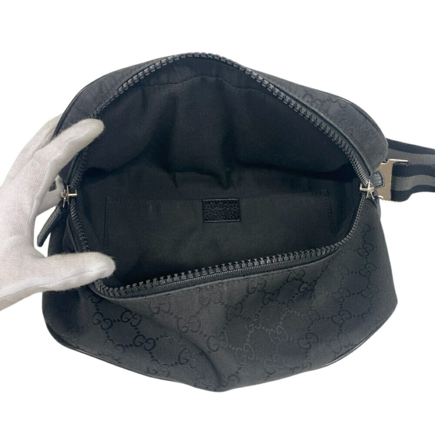 Gucci Black Nylon Leather Sling Bag