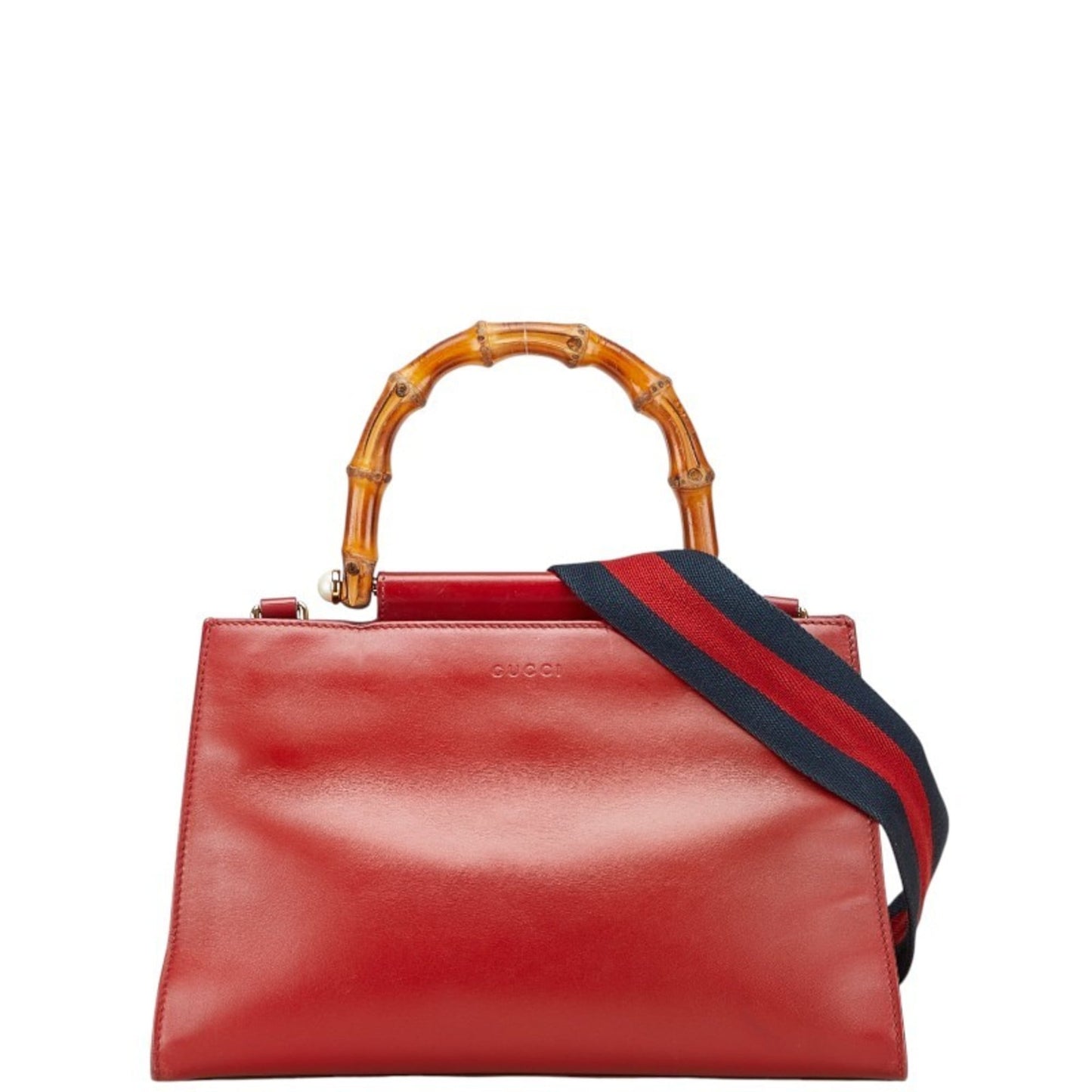 Gucci Red Color Leather Handbag Shoulder Bag