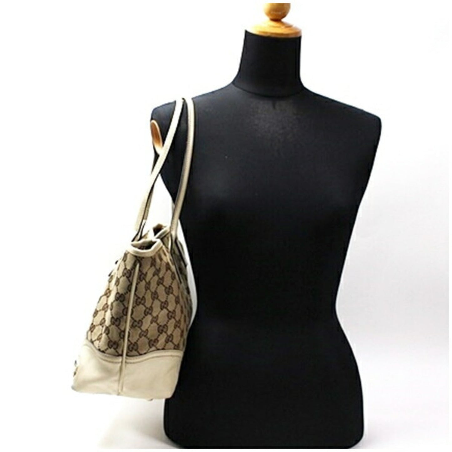 Gucci Brown Ivory Multi-Color Canvas Leather Shoulder Bag