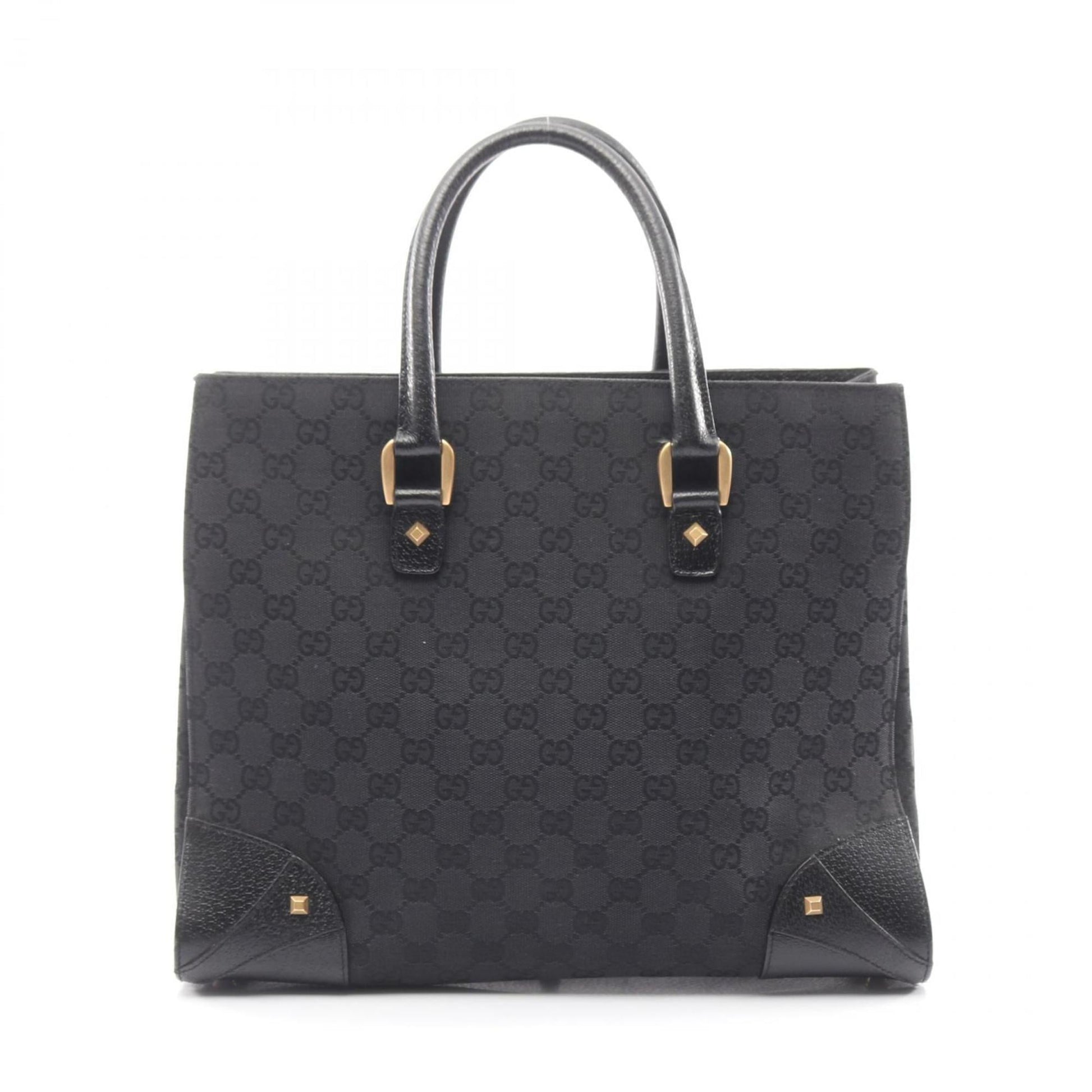 Gucci Black Canvas Leather Handbag