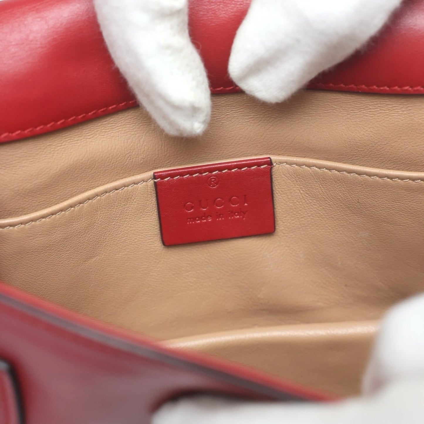 Gucci Red Color Leather Handbag Shoulder Bag