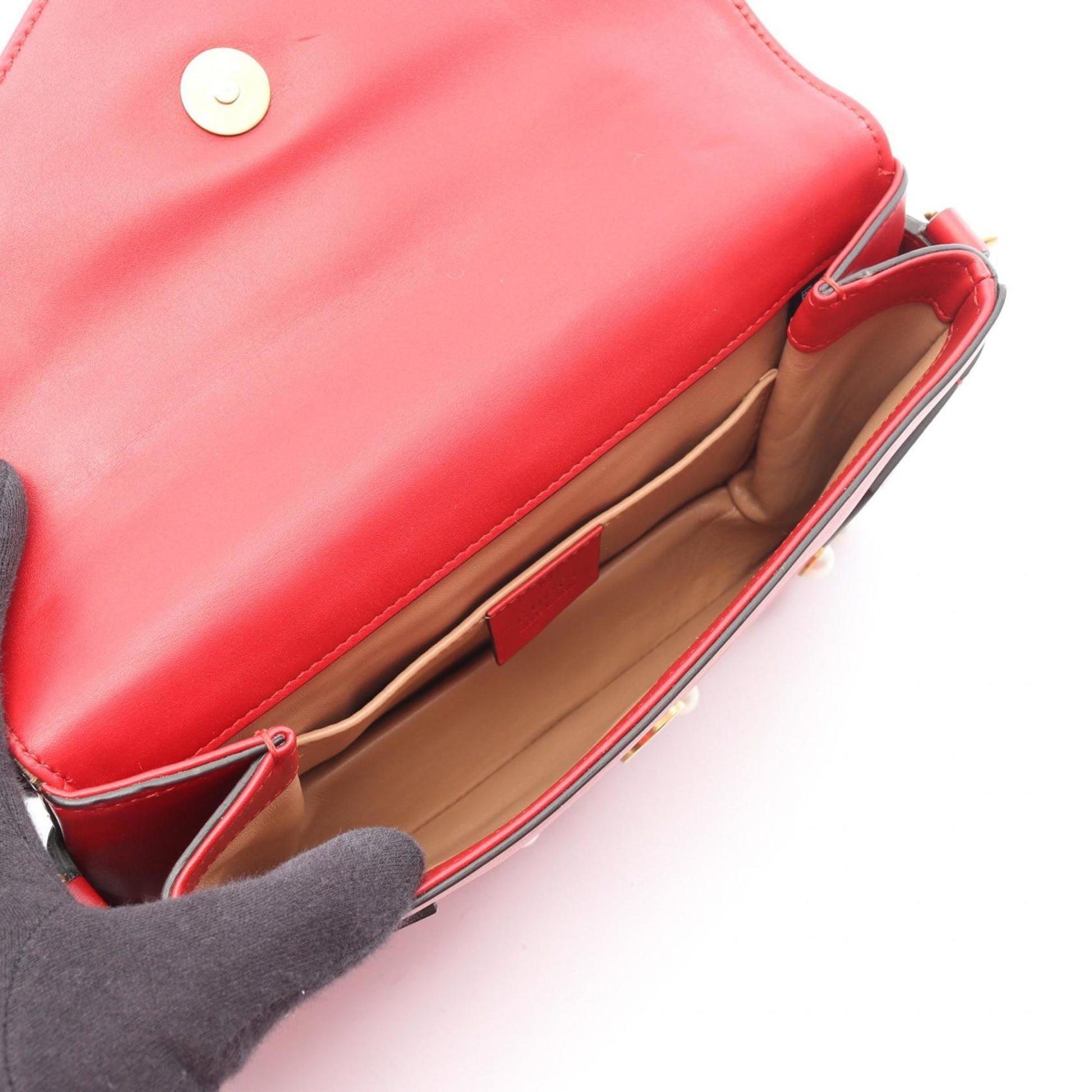 Gucci Red Color Leather Shoulder Bag