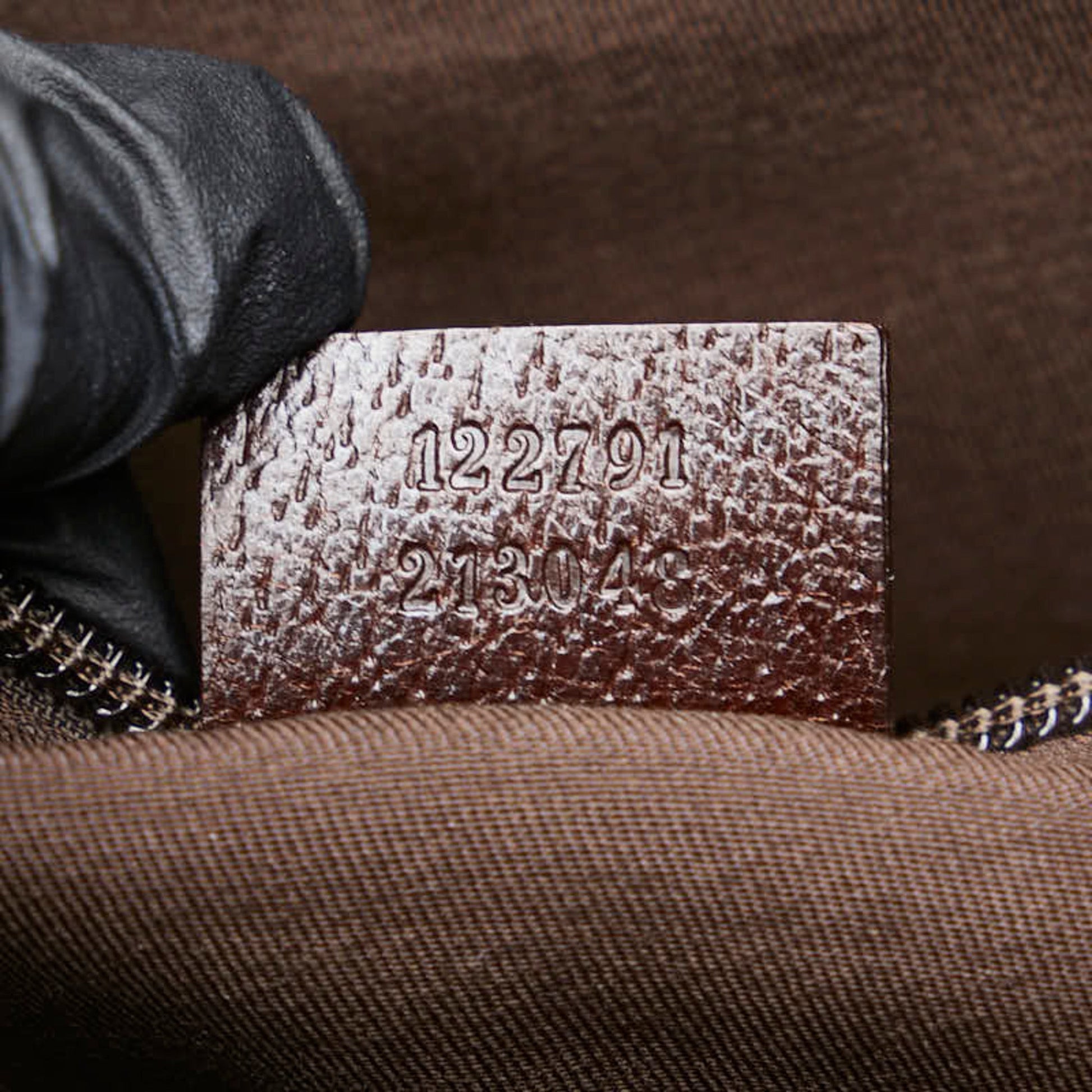 Gucci Beige Brown Canvas Leather Shoulder Bag