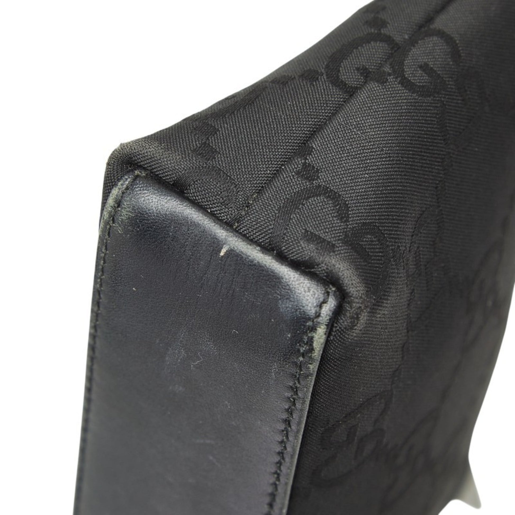 Gucci Black Nylon Leather Pouch