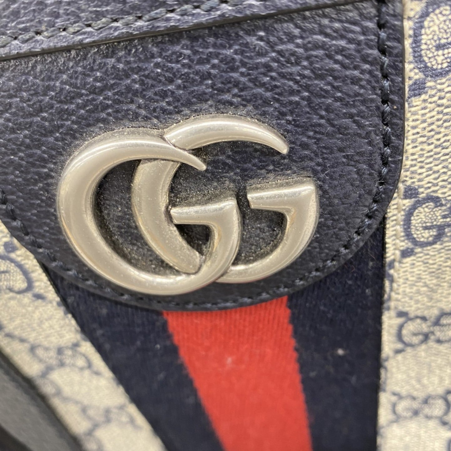 Gucci Navy Pvc Boston Bag
